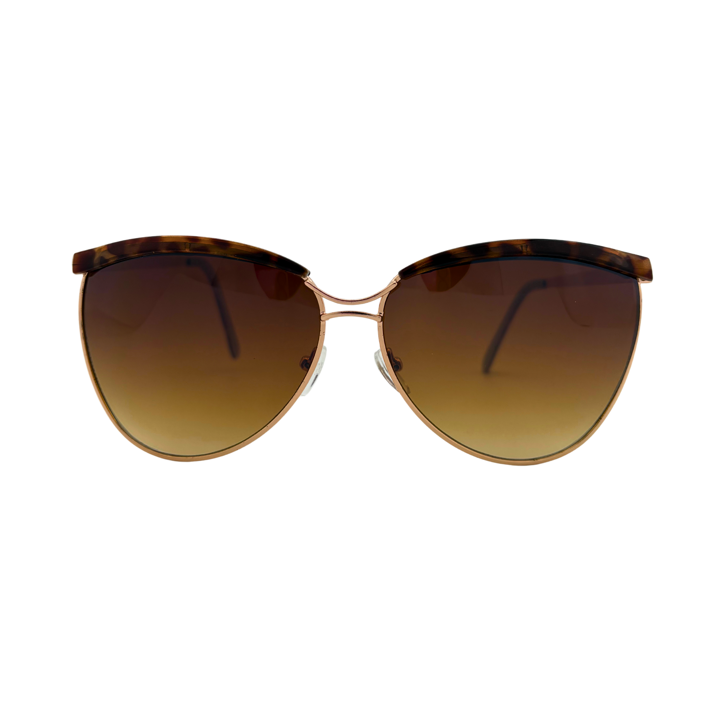 Women's metal sunglasses in silver frames with gradient lenses