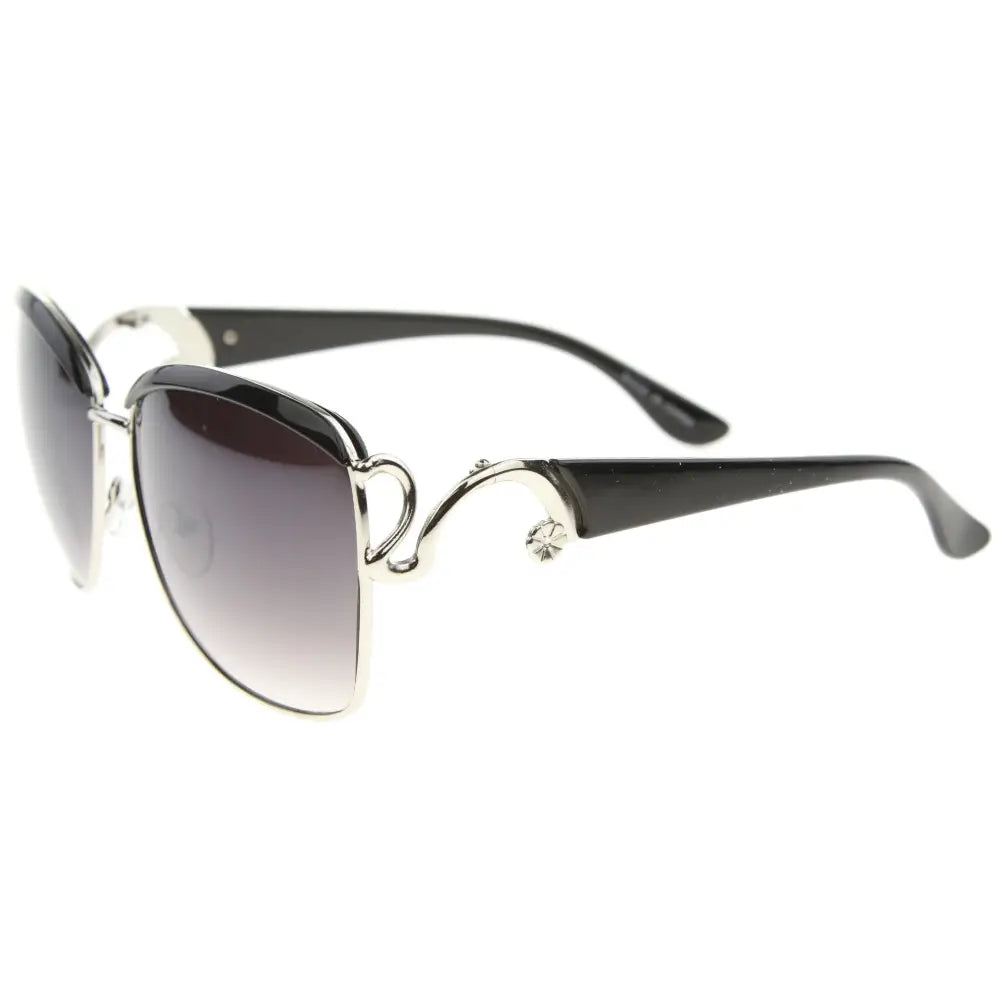 1250 set of 12 black and silver framed sunglasses with gradient lenses and rectangular shape