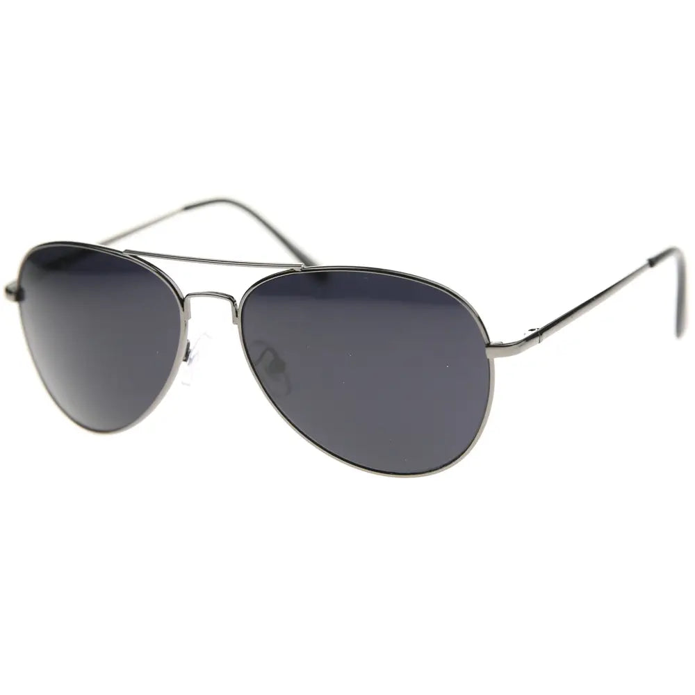 Stylish aviator sunglasses with metal frame and tinted lenses for a trendy, classic look.