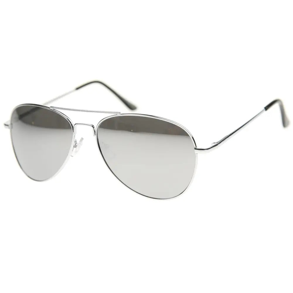 Stylish aviator sunglasses with metal frame and tinted lenses for a trendy, classic look.