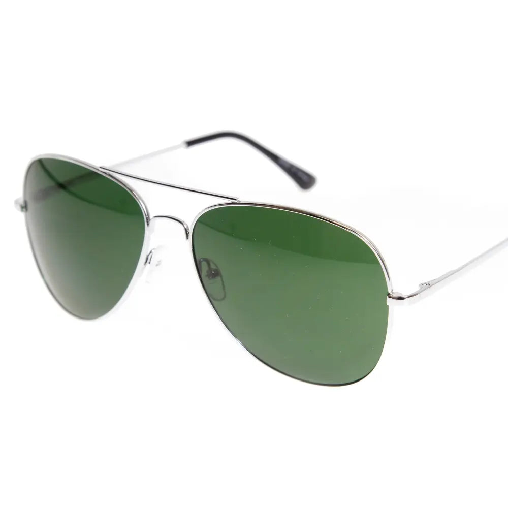 Stylish aviator sunglasses with metal frame and tinted lenses for a trendy, classic look.