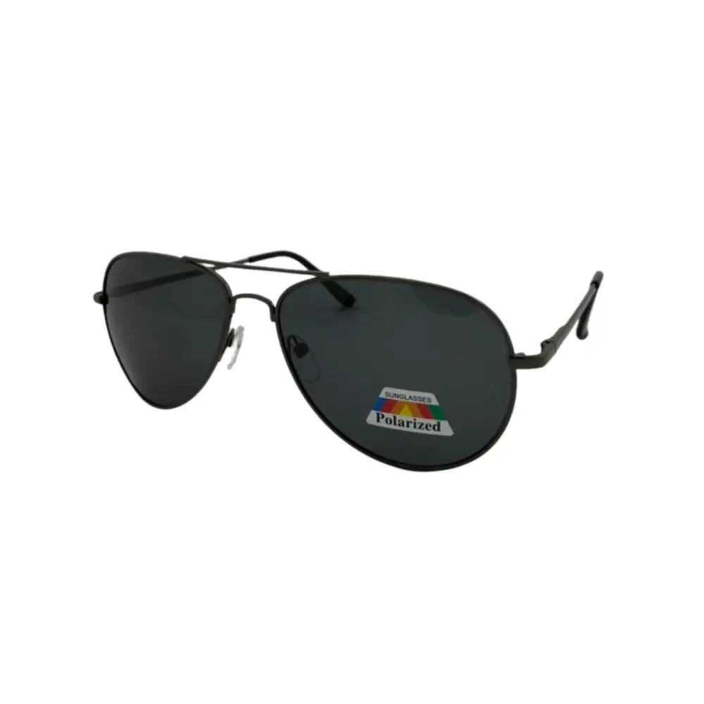 Assorted polarized aviator sunglasses with gunmetal, black, and gold metal frames featuring smoke, green, and brown lenses – UV400 protection