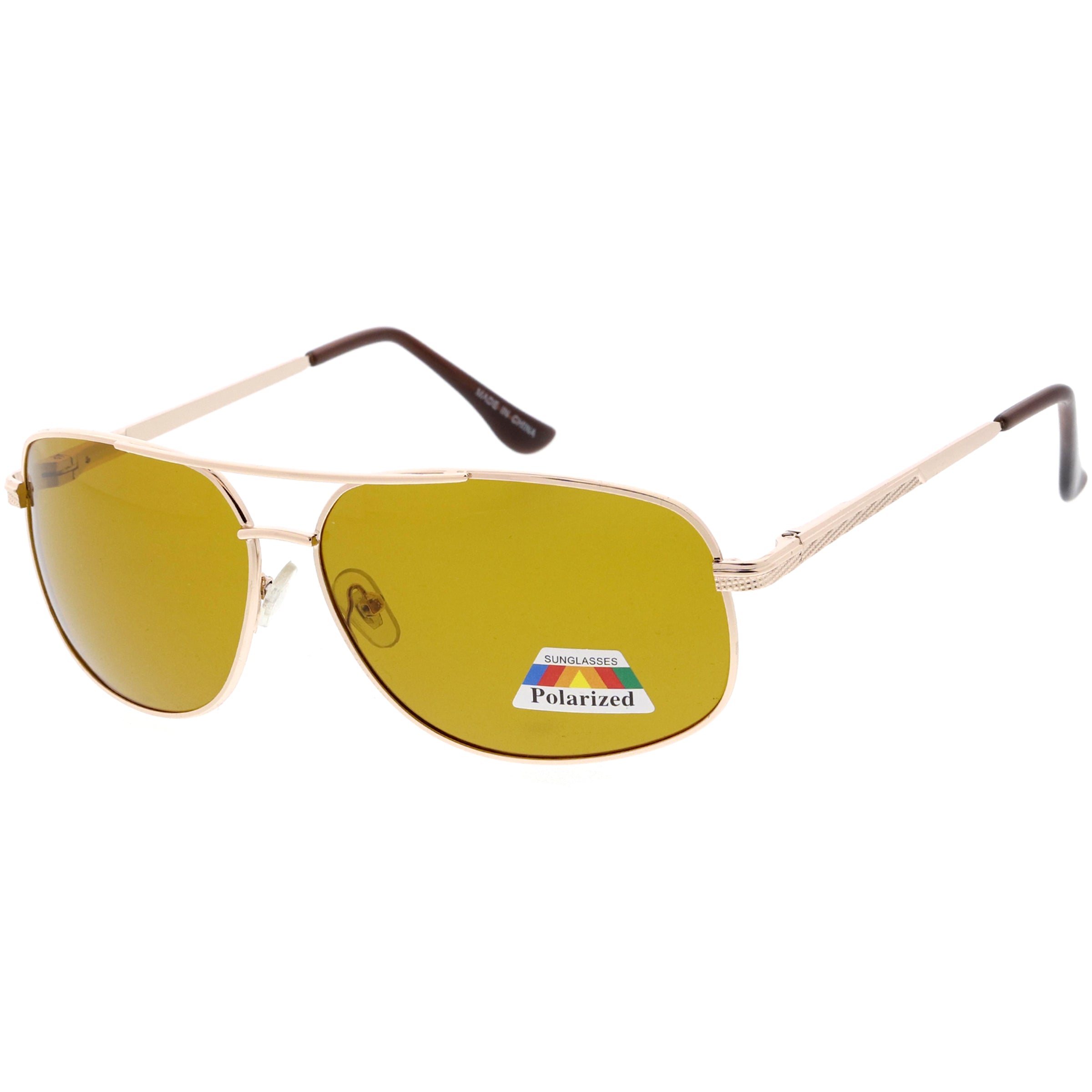 Polarized sunglasses with a sleek frame and advanced lenses, reducing glare and providing superior UV protection for clear vision and comfort.