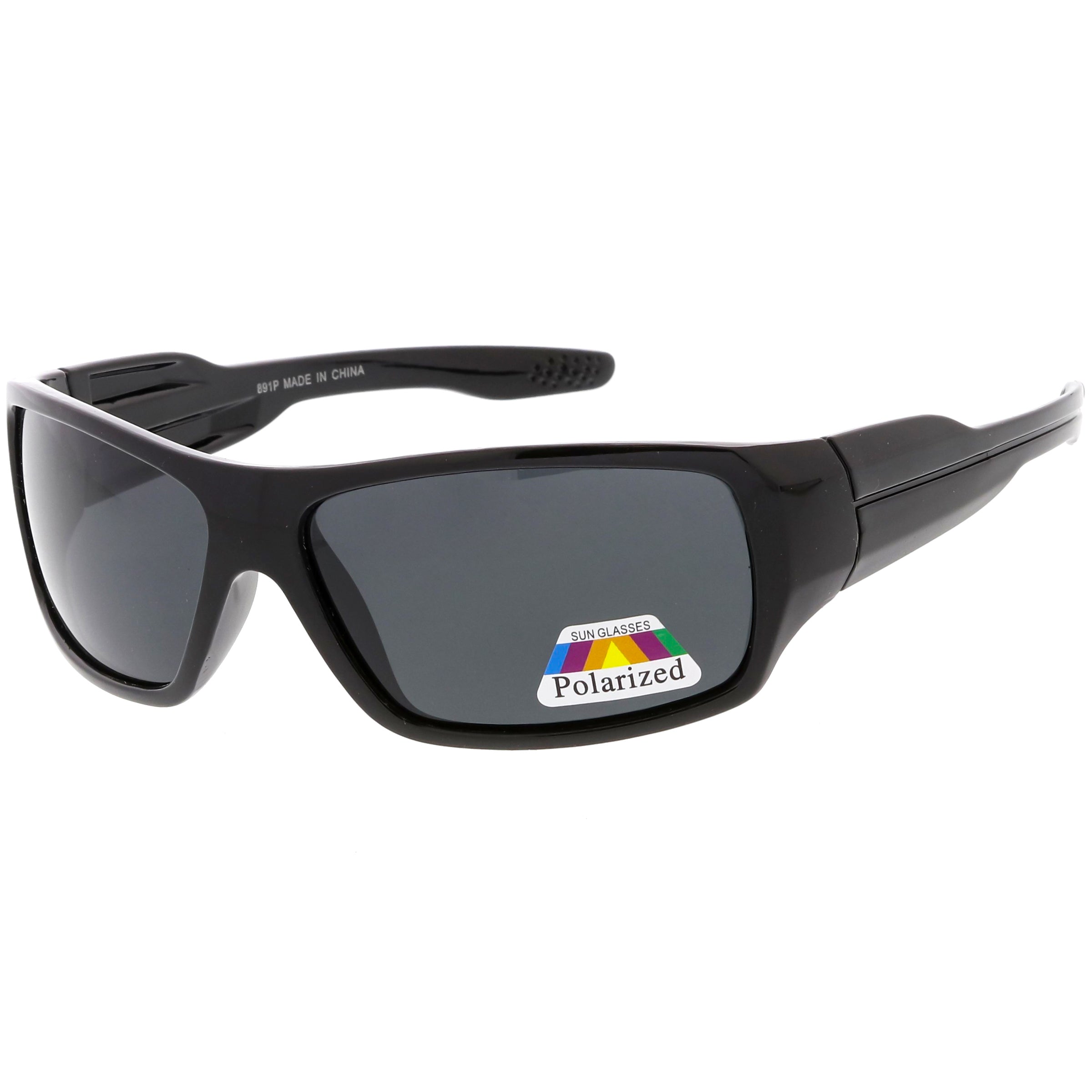 Polarized sunglasses with a sleek frame and advanced lenses, reducing glare and providing superior UV protection for clear vision and comfort.