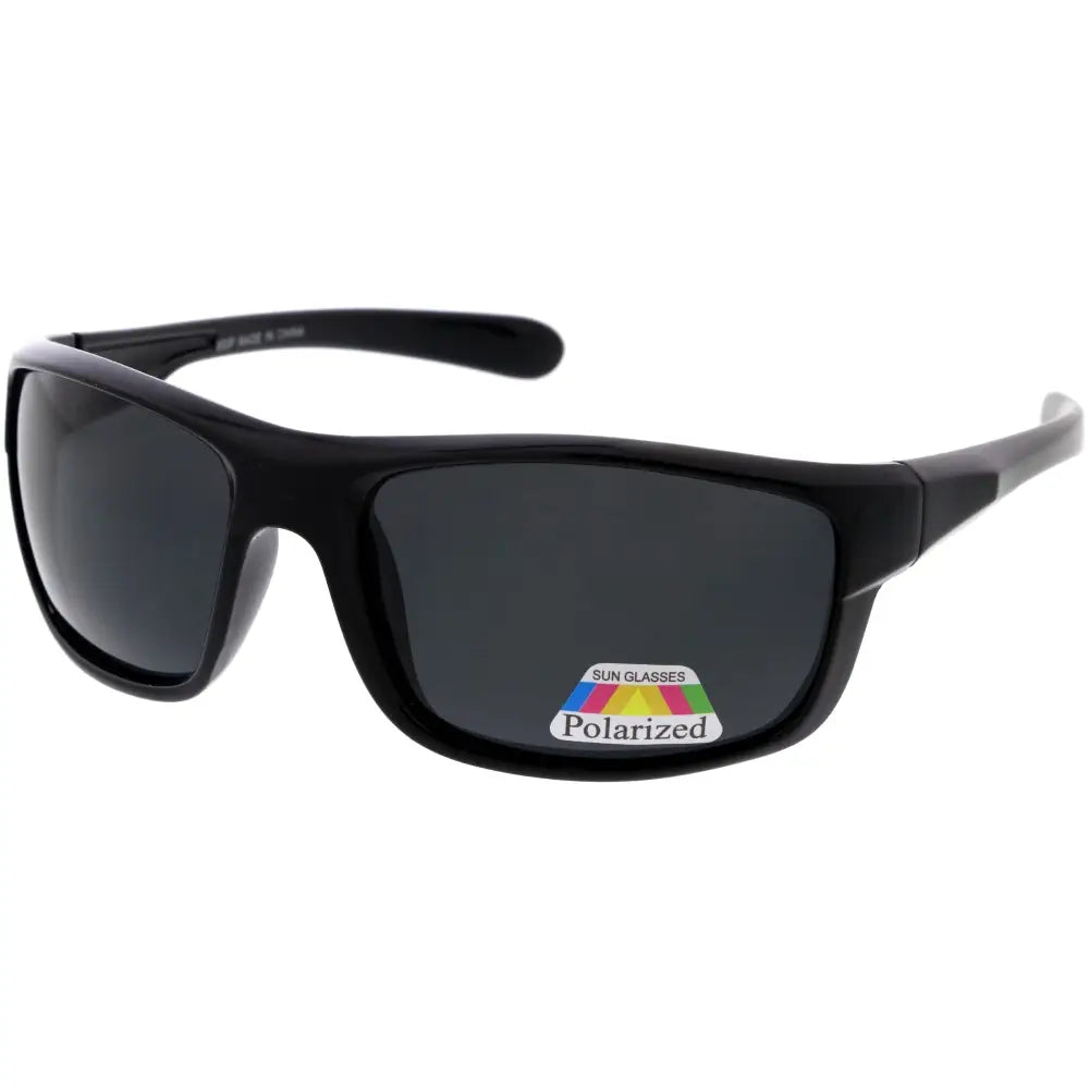Set of 12 black polarized sunglasses with sleek modern frames and dark gray lenses, model 893P