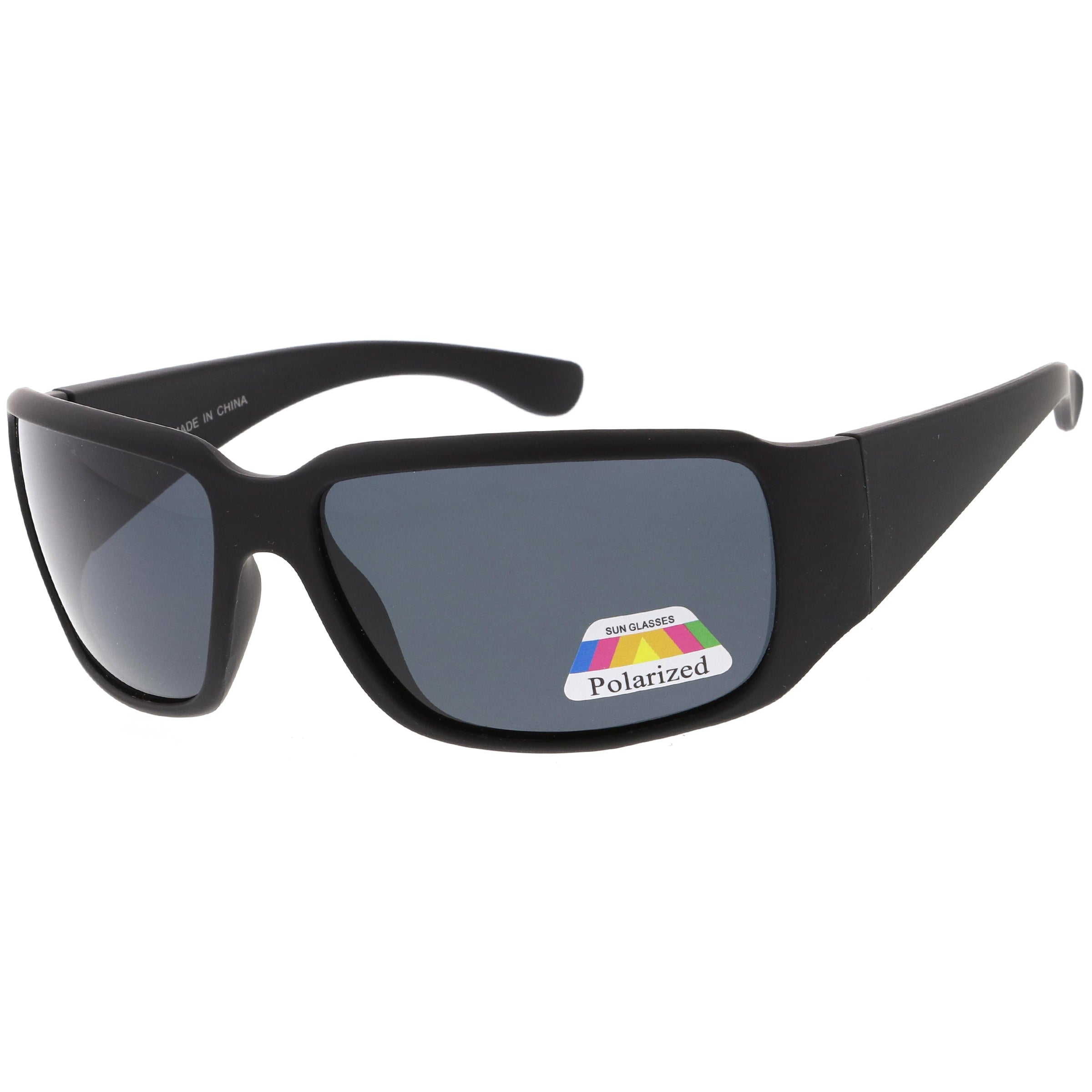 Polarized sunglasses with a sleek frame and advanced lenses, reducing glare and providing superior UV protection for clear vision and comfort.