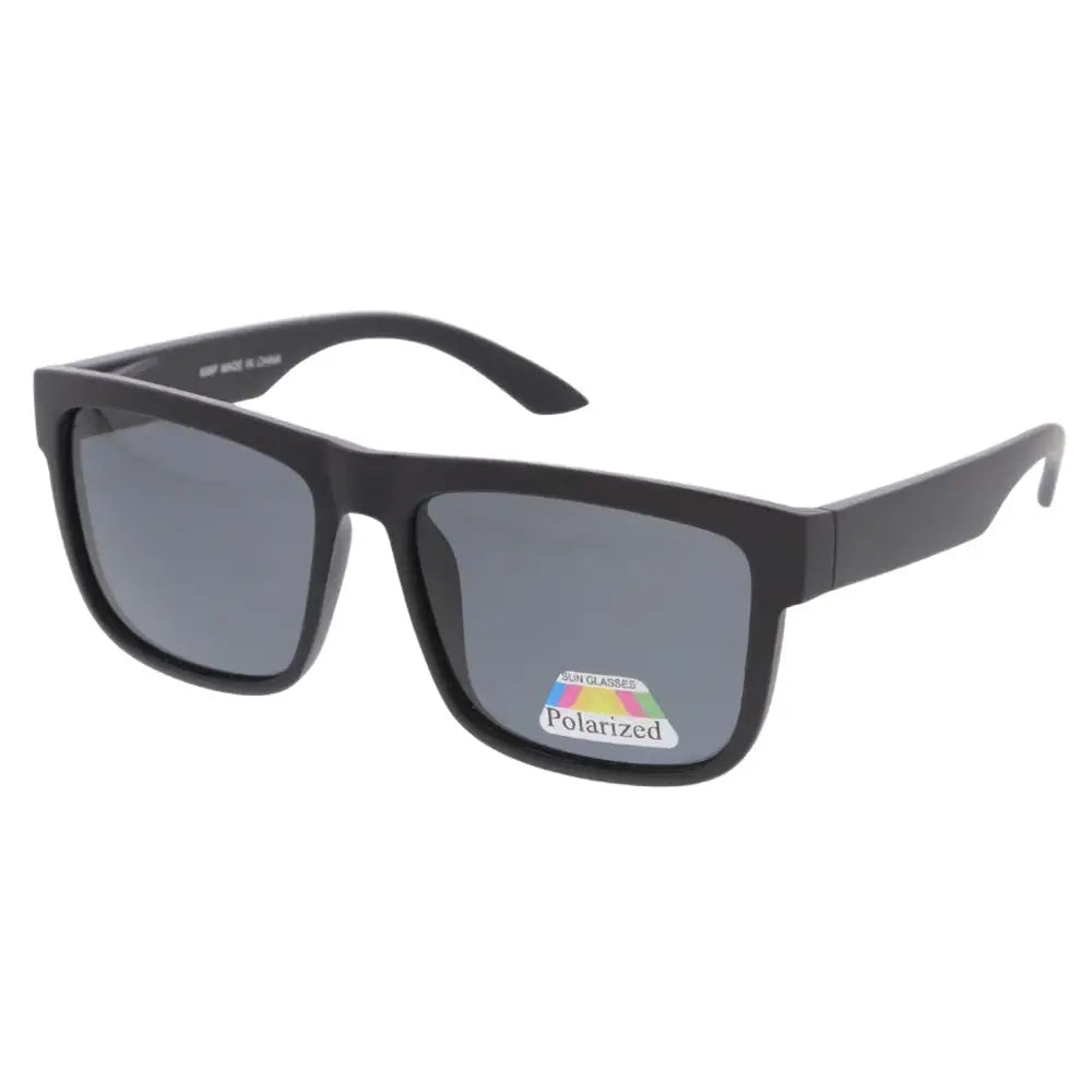 Black rectangular-framed sunglasses with gray polarized lenses and a modern sleek design set of 12 899P
