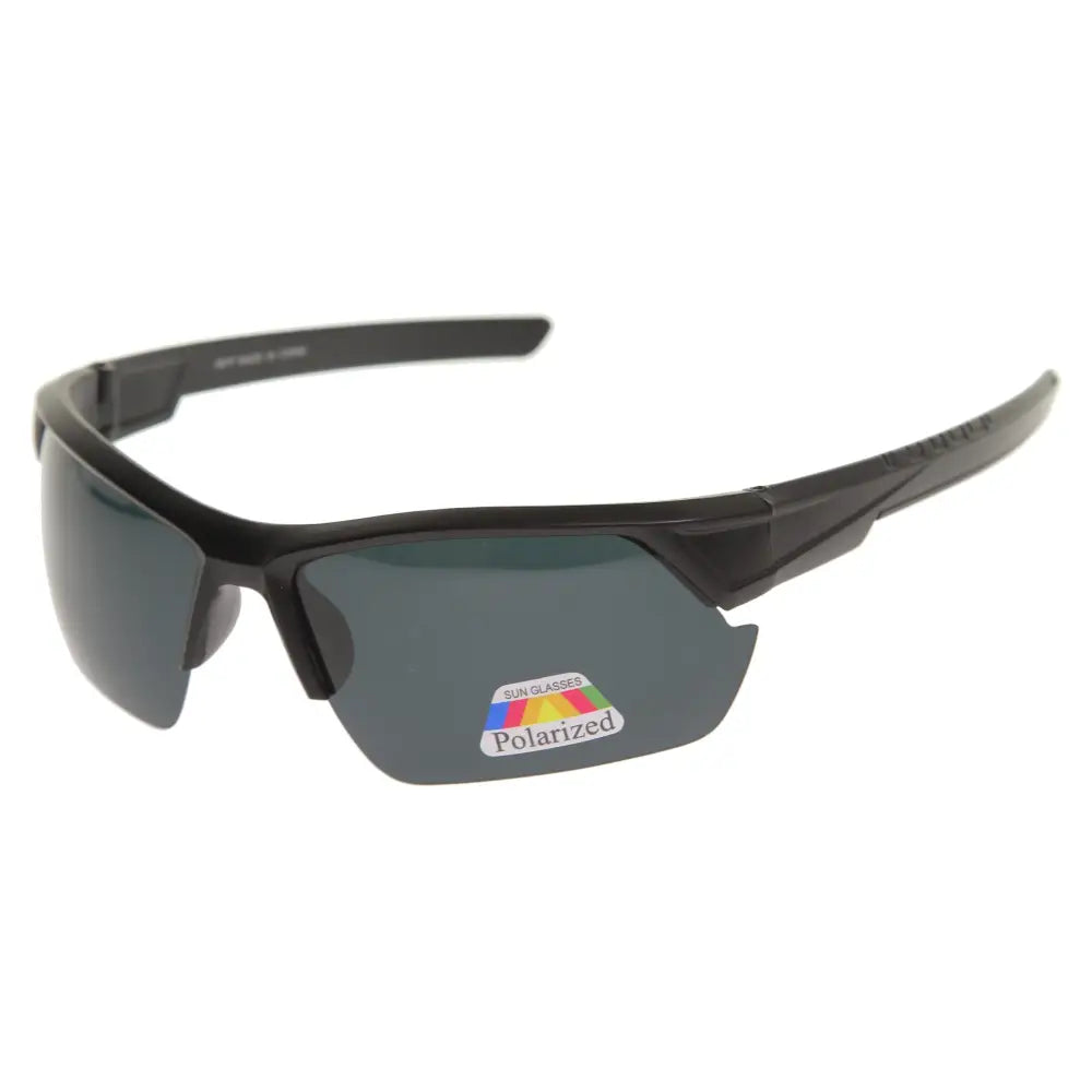 Black framed sport sunglasses with dark gray polarized lenses 901p set of 12