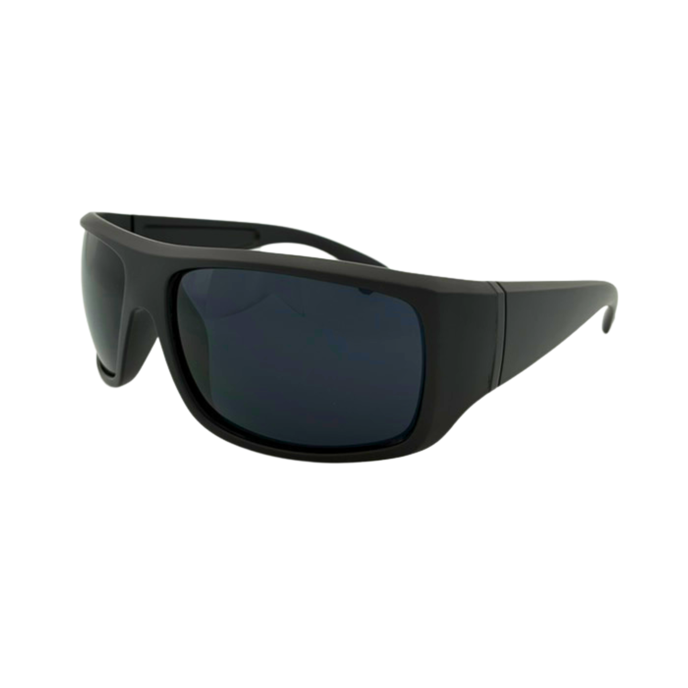 Matte black sport sunglasses with assorted revel lenses in a dozen-pack.