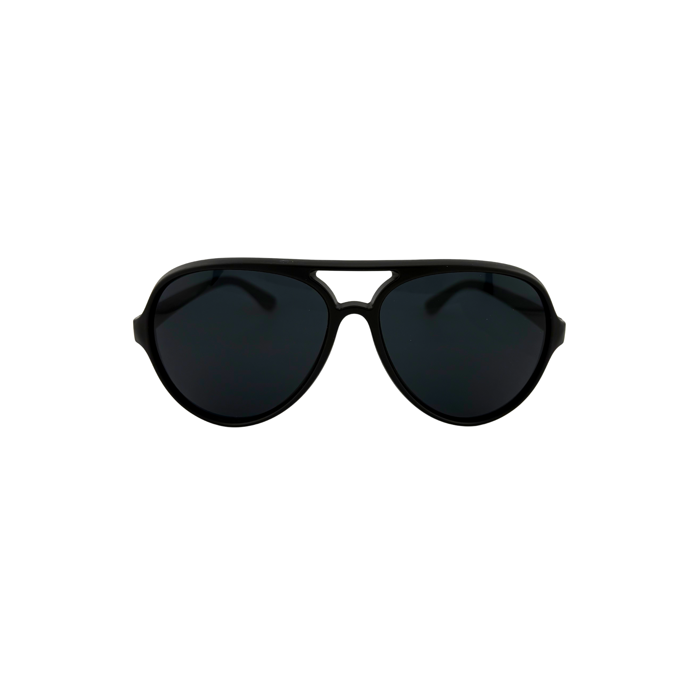 Black sunglasses on a white background