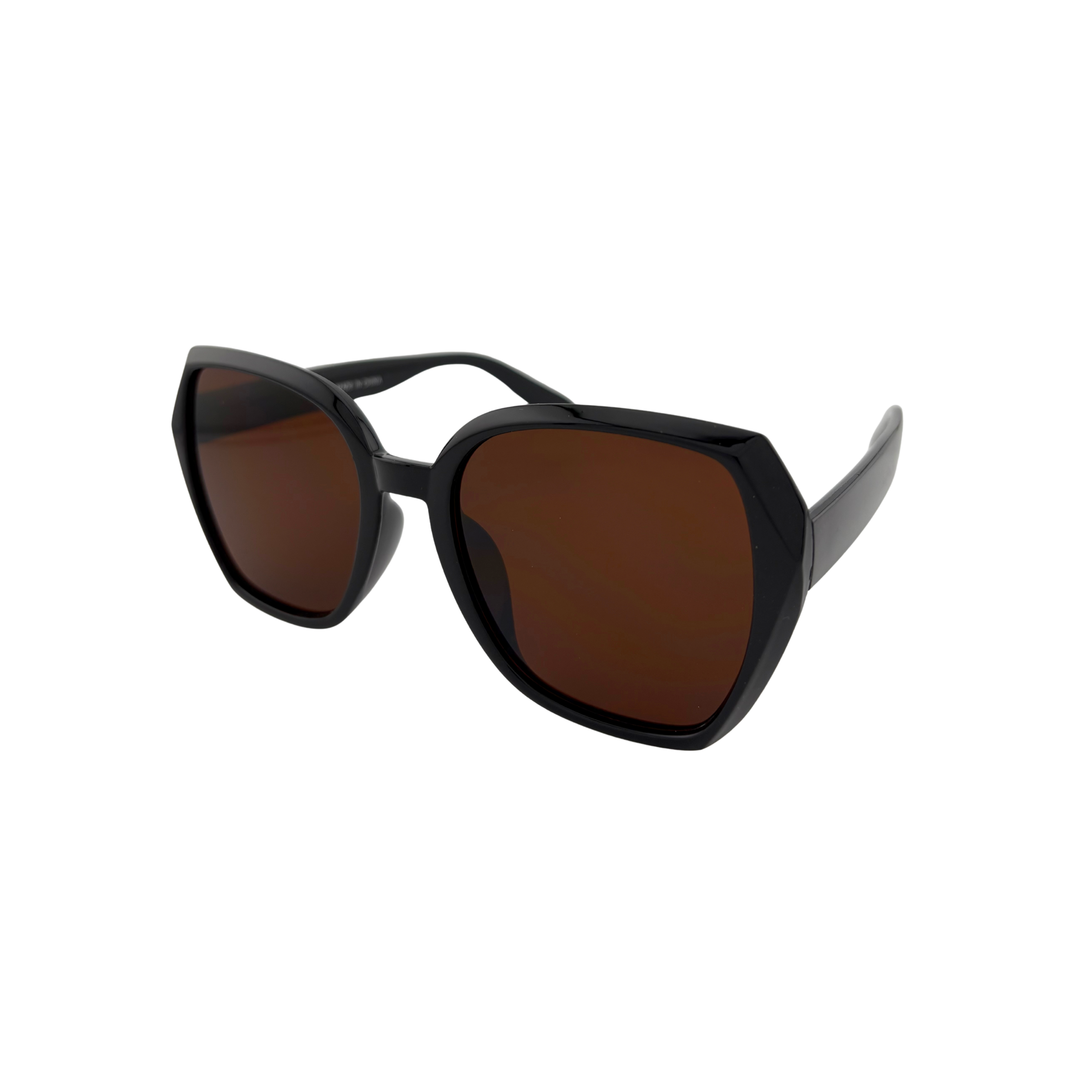 Brown sunglasses with brown lenses on a white background