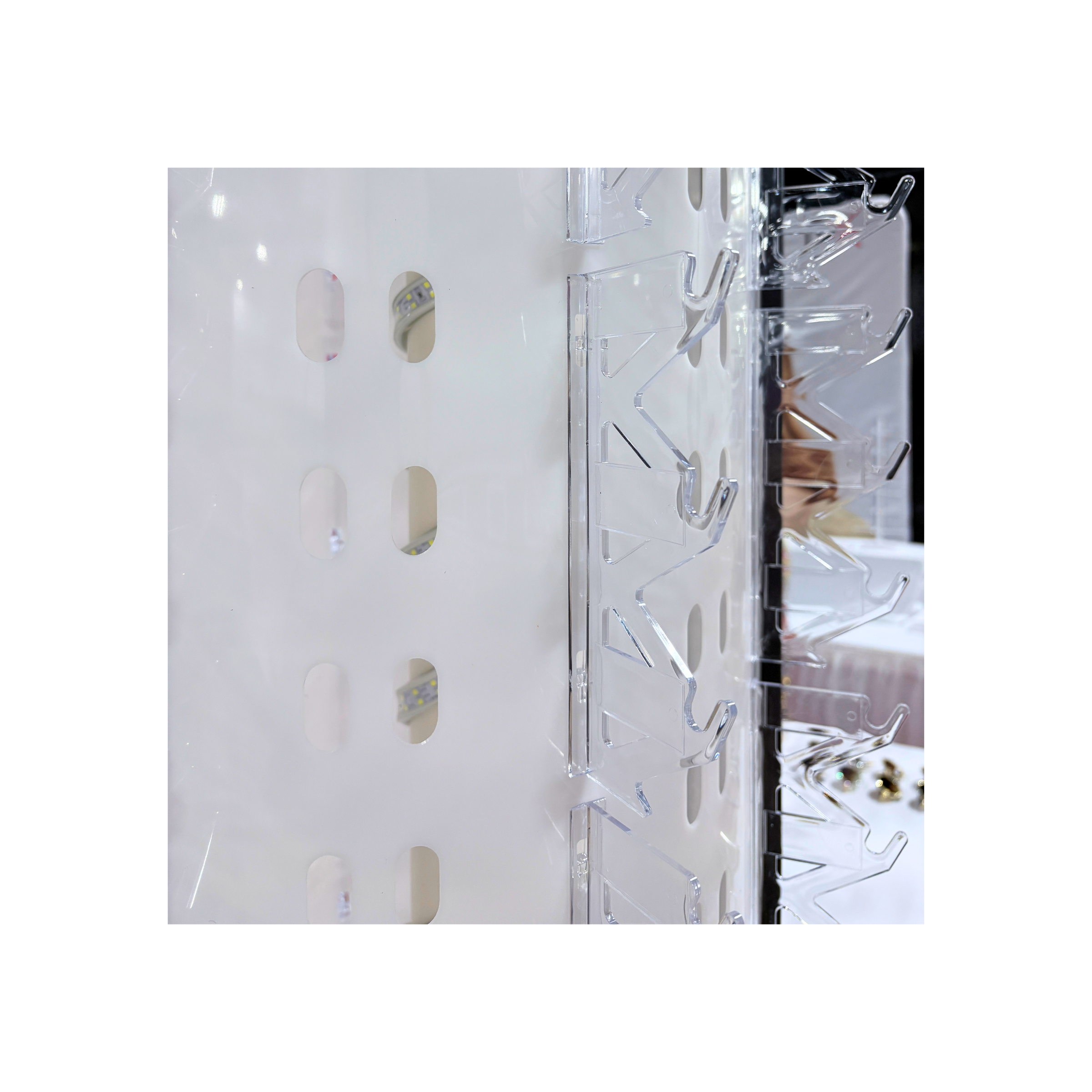 126 Slot Double-Sided Rotating Eyewear Display with LED Lights & Lockable Wheels