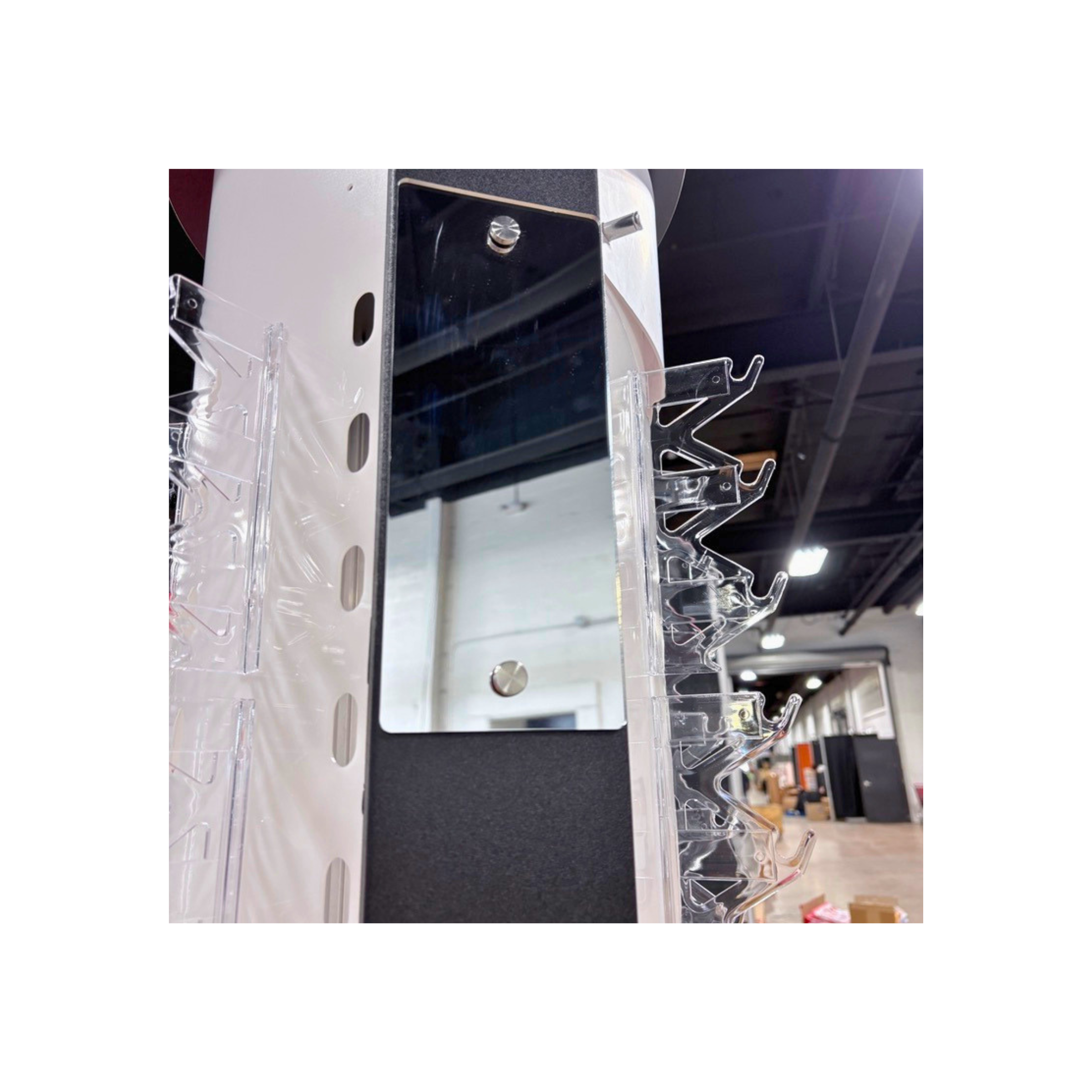 126 Slot Double-Sided Rotating Eyewear Display with LED Lights & Lockable Wheels