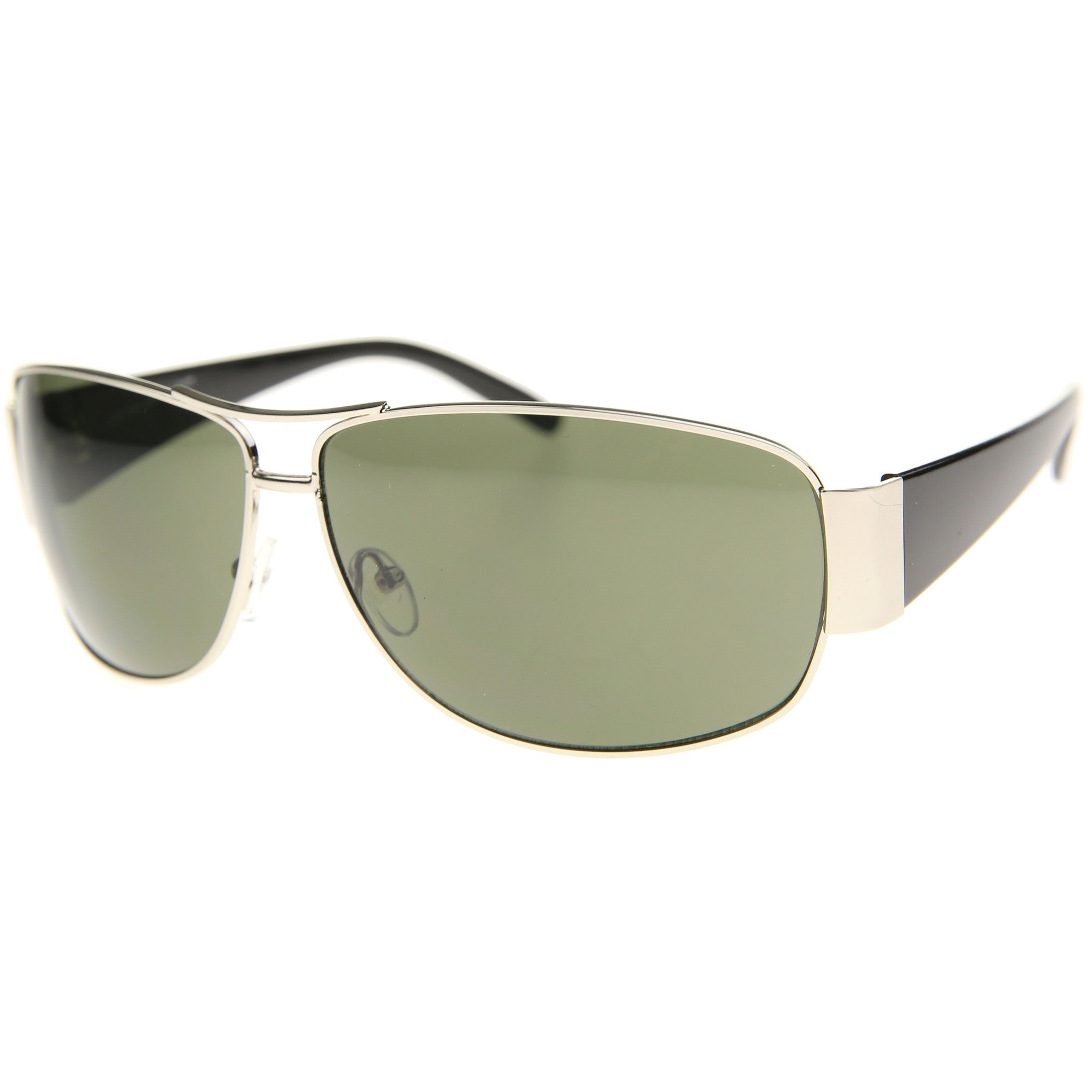 Stylish aviator sunglasses with metal frame and tinted lenses for a trendy, classic look.