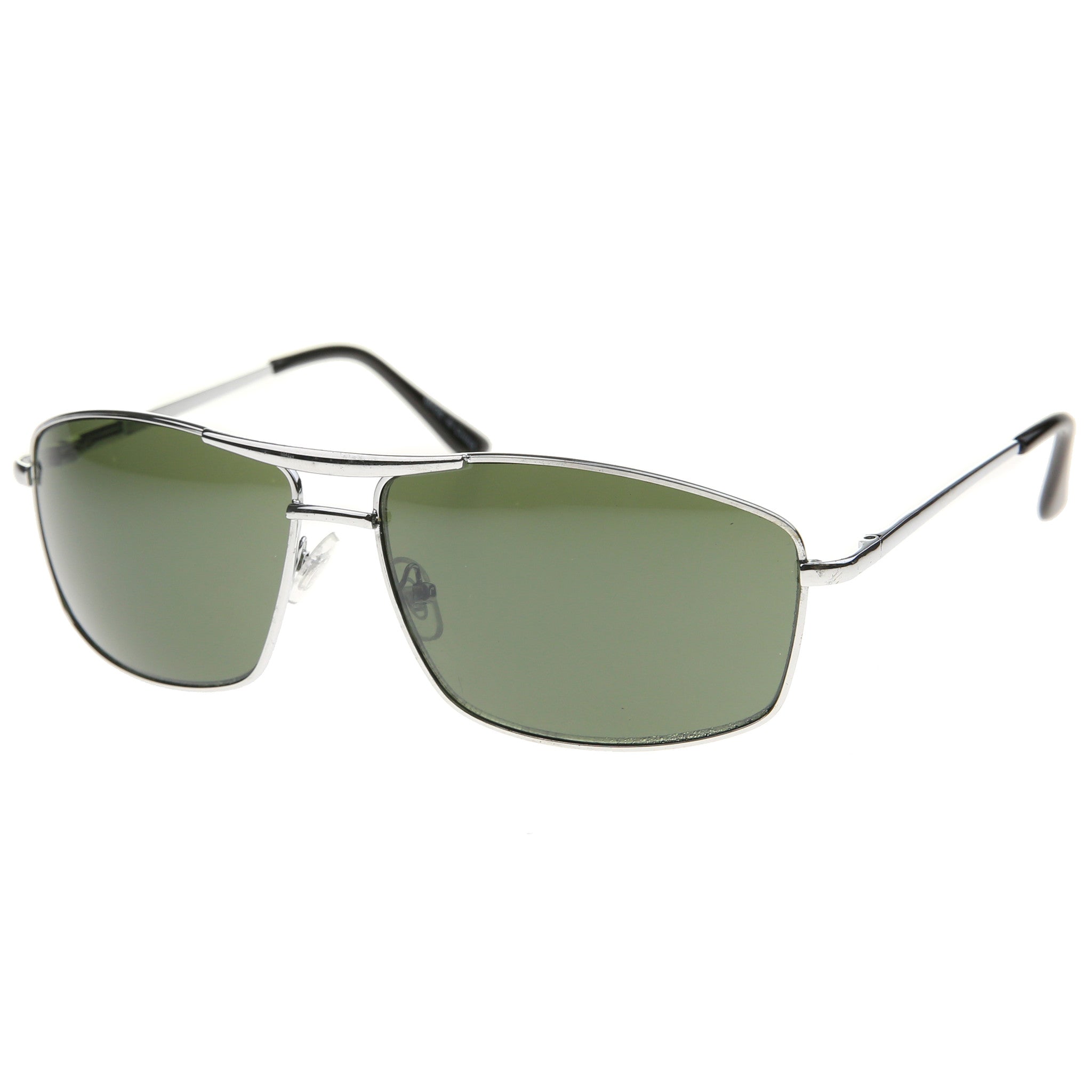 Stylish aviator sunglasses with metal frame and tinted lenses for a trendy, classic look.