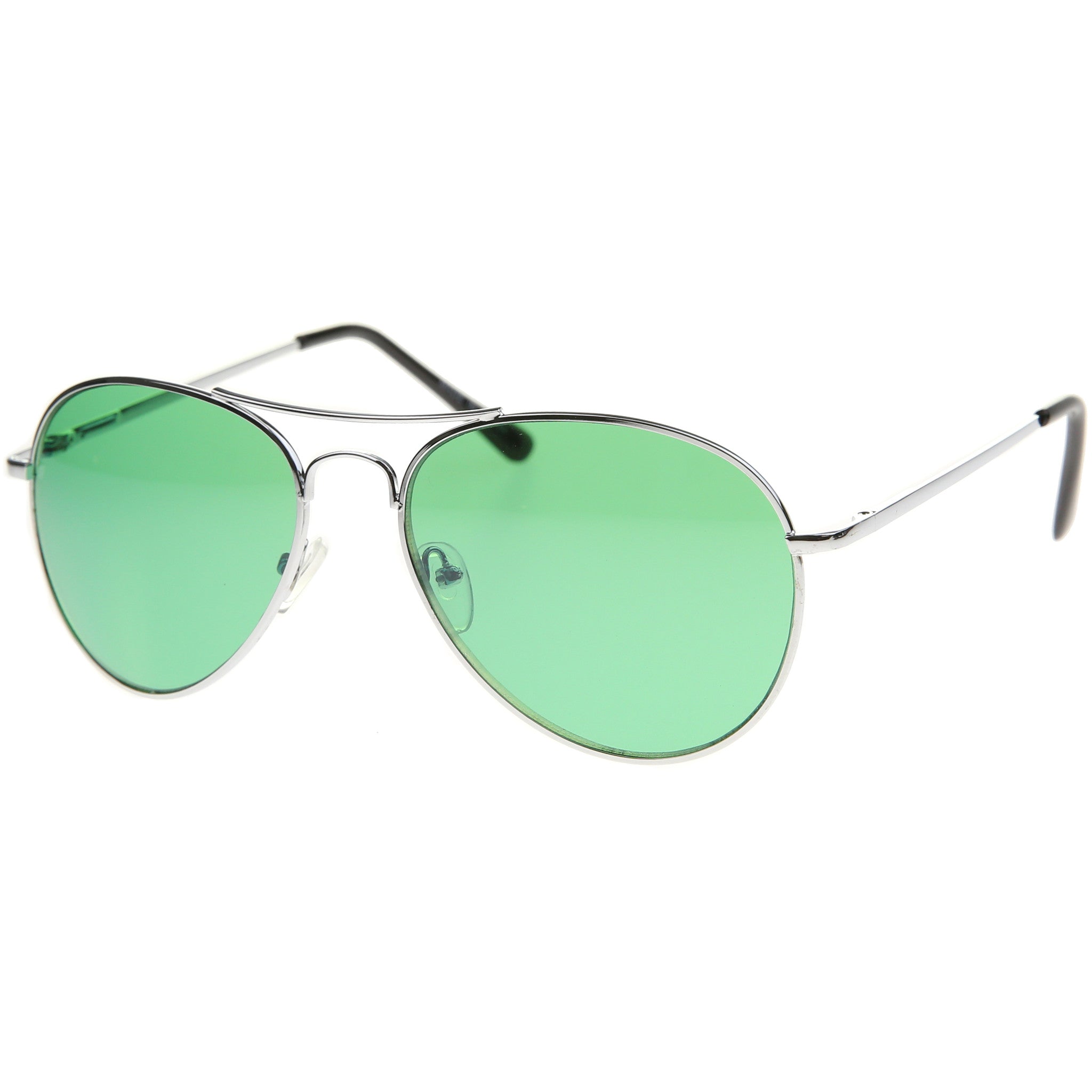 Stylish aviator sunglasses with metal frame and tinted lenses for a trendy, classic look.