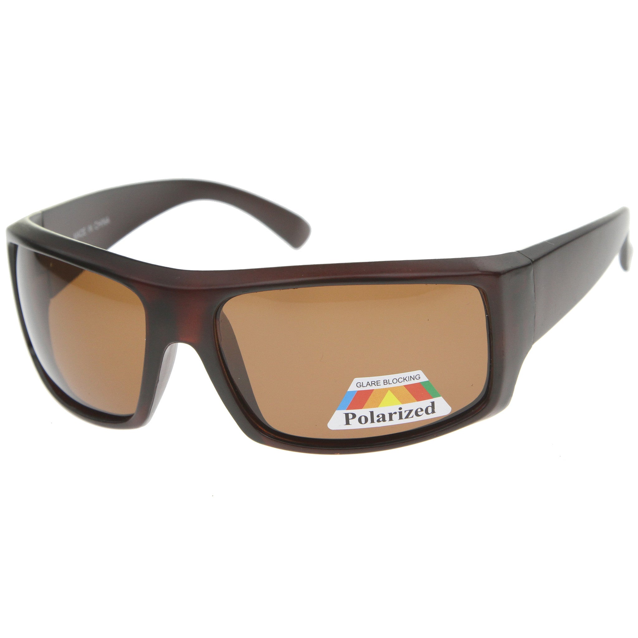 Polarized sunglasses with a sleek frame and advanced lenses, reducing glare and providing superior UV protection for clear vision and comfort.