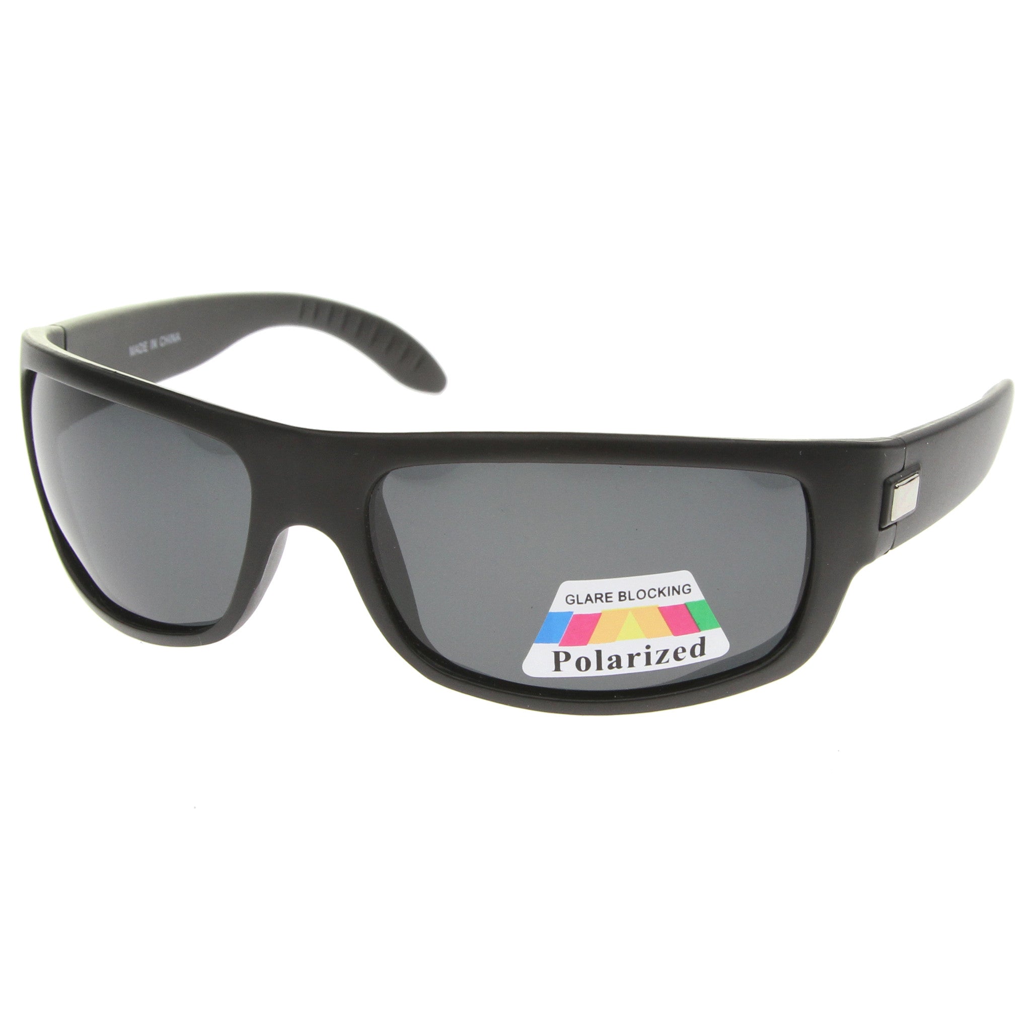 Polarized sunglasses with a sleek frame and advanced lenses, reducing glare and providing superior UV protection for clear vision and comfort.