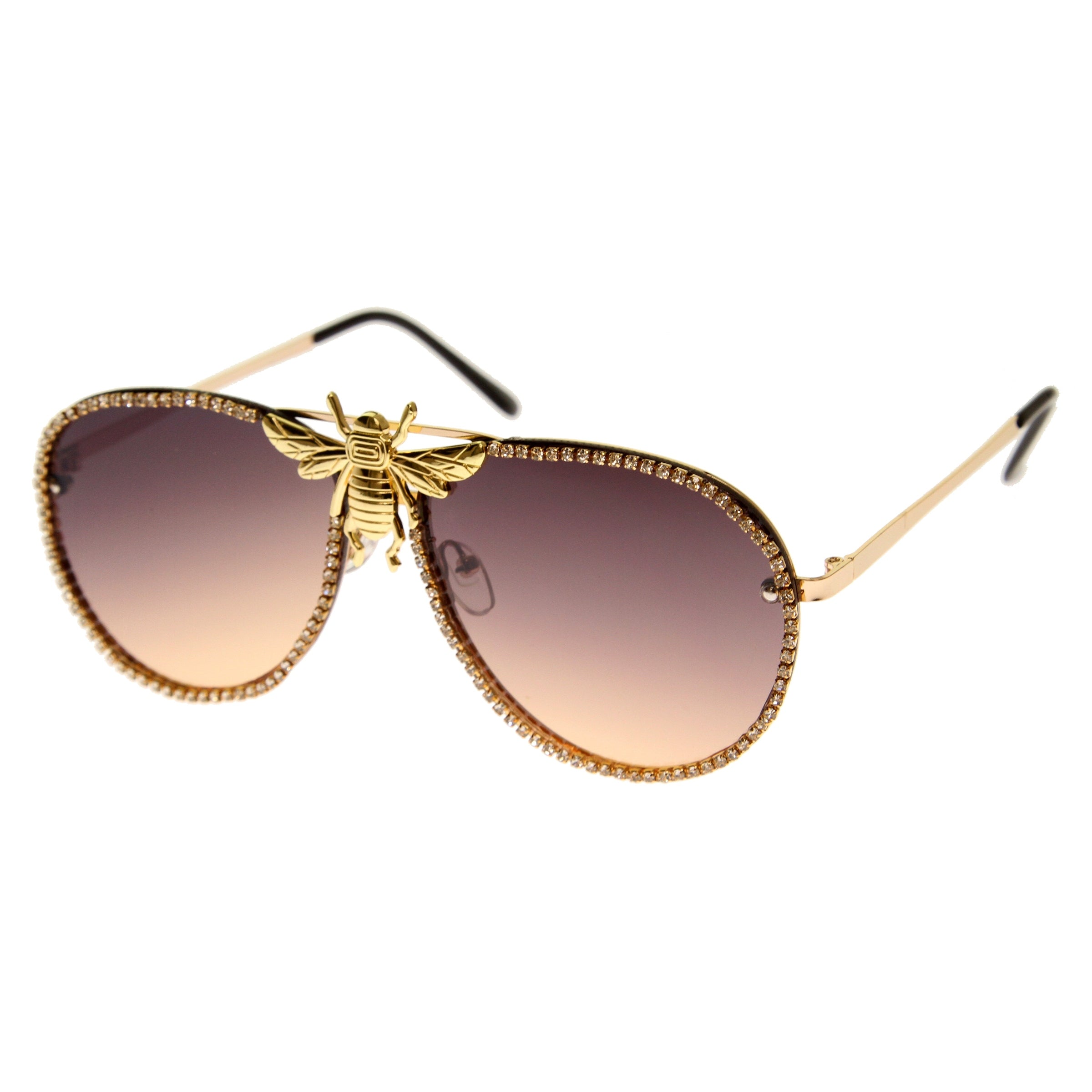 Stylish aviator sunglasses with metal frame and tinted lenses for a trendy, classic look.