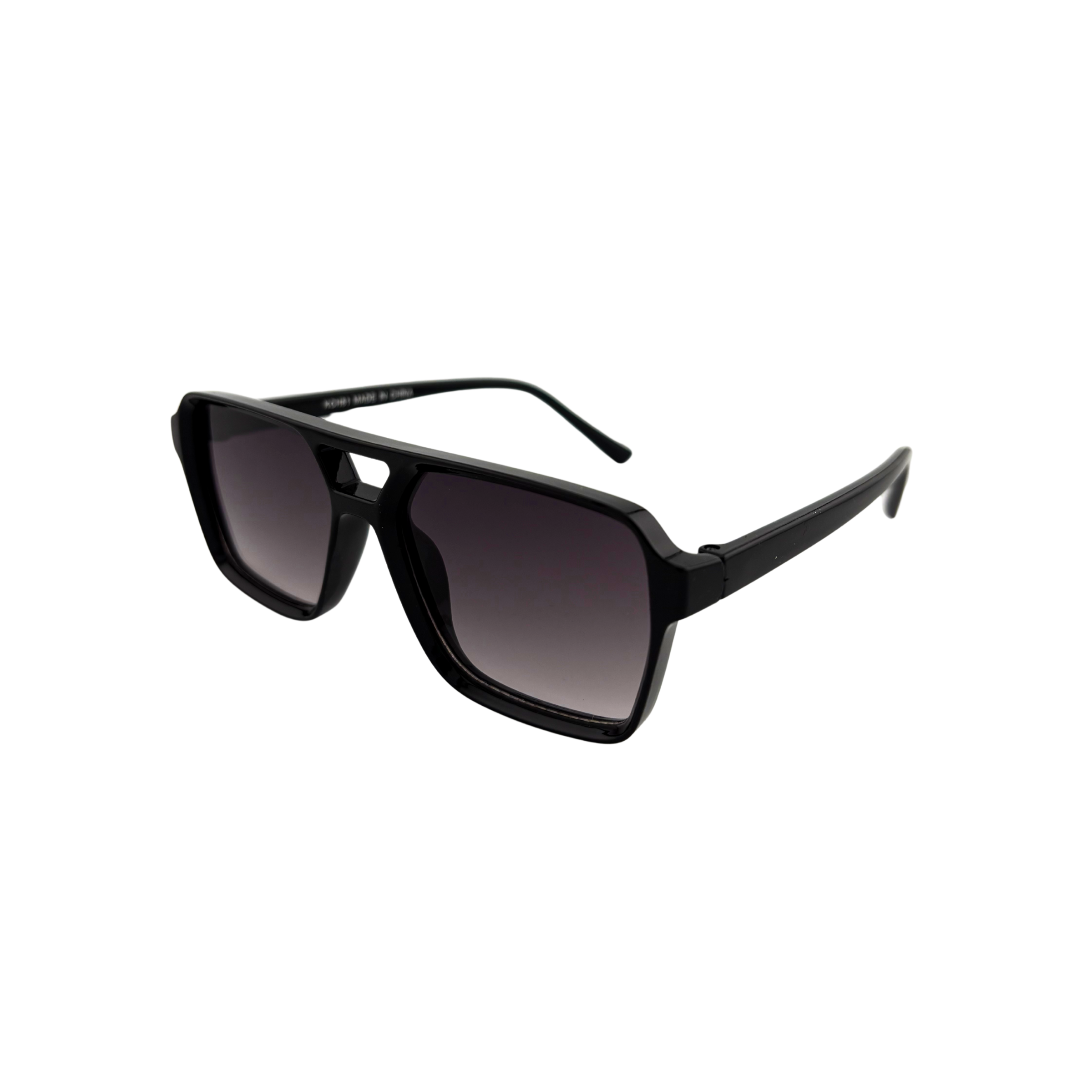 Black sunglasses with gradient lenses on a white background