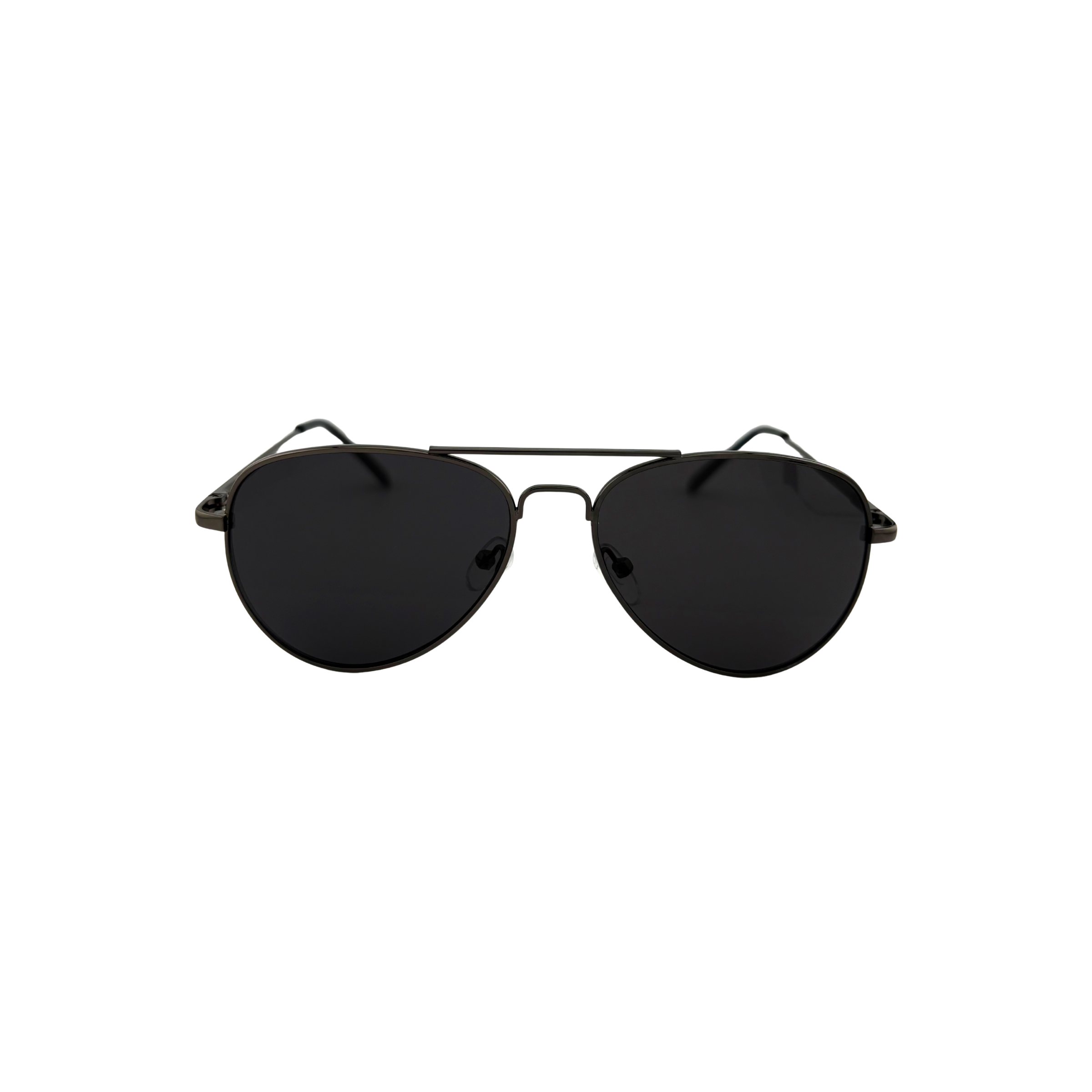 Black sunglasses on a white background