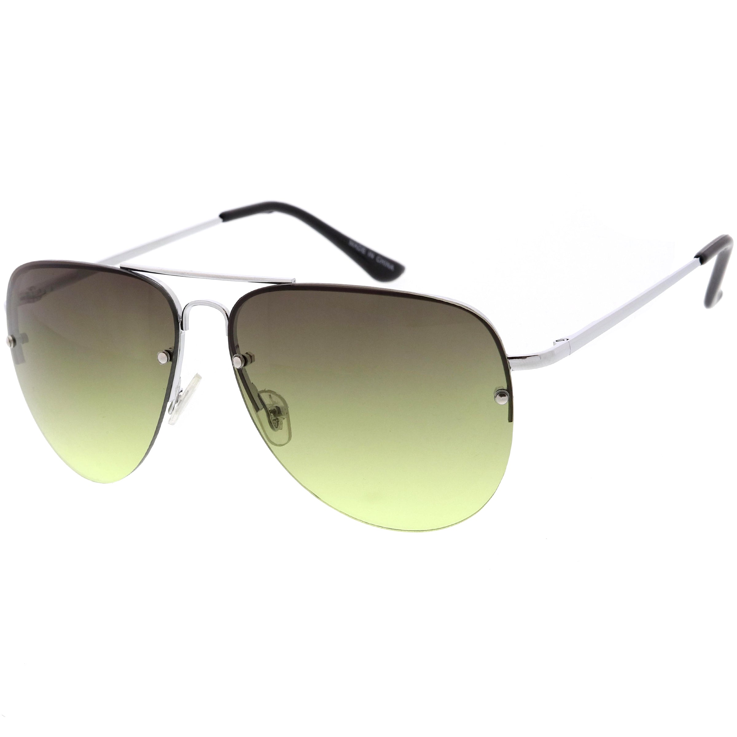 Stylish aviator sunglasses with metal frame and tinted lenses for a trendy, classic look.