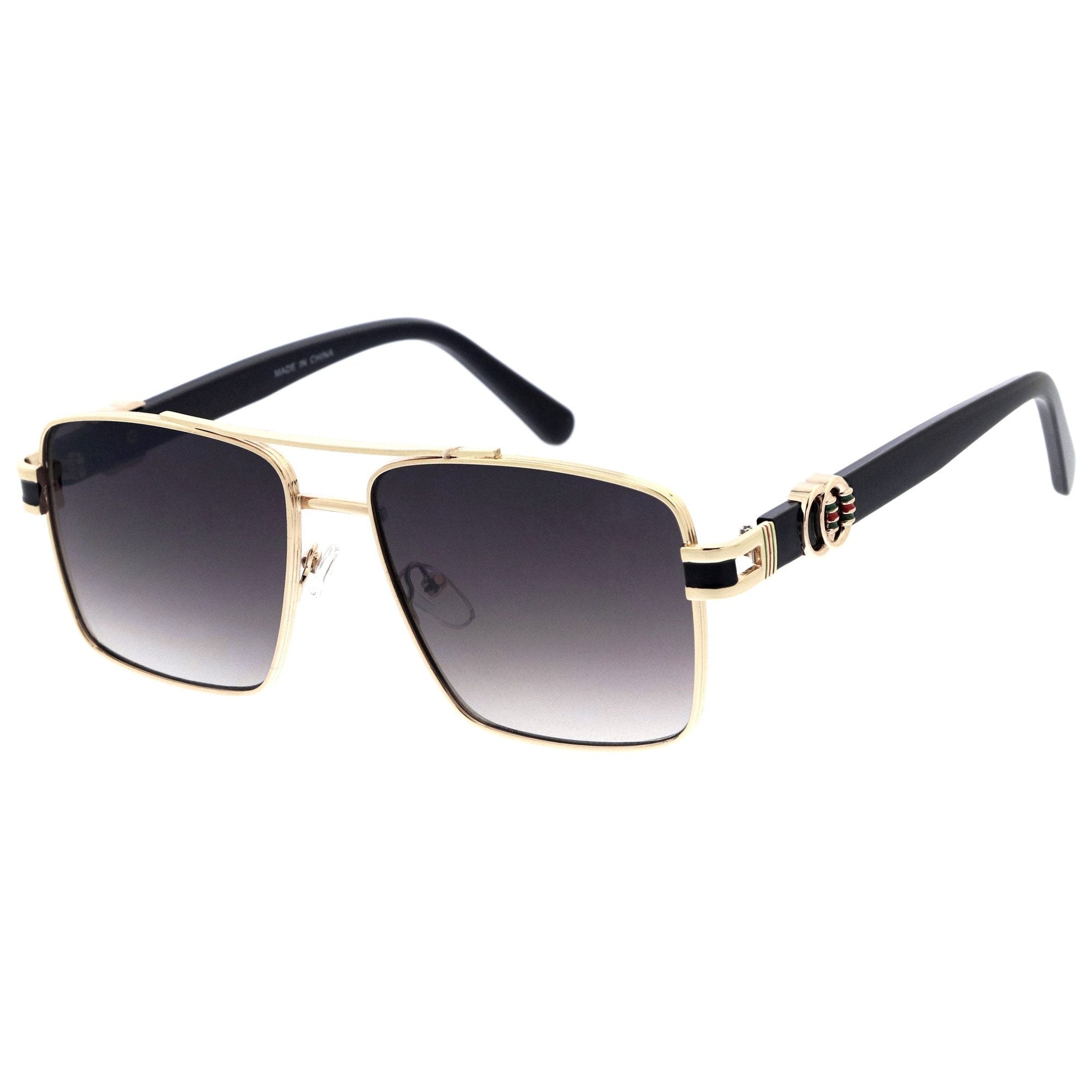 Stylish aviator sunglasses with metal frame and tinted lenses for a trendy, classic look.