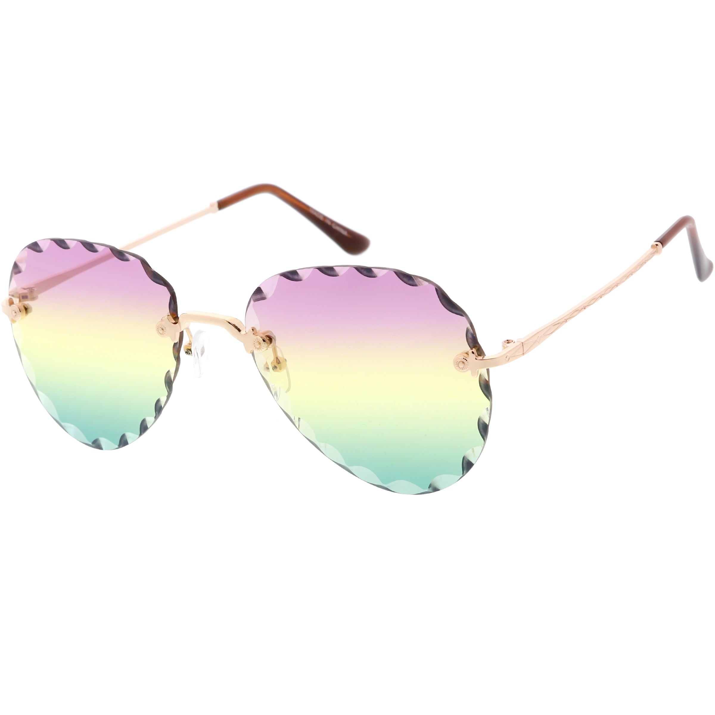 Stylish aviator sunglasses with metal frame and tinted lenses for a trendy, classic look.