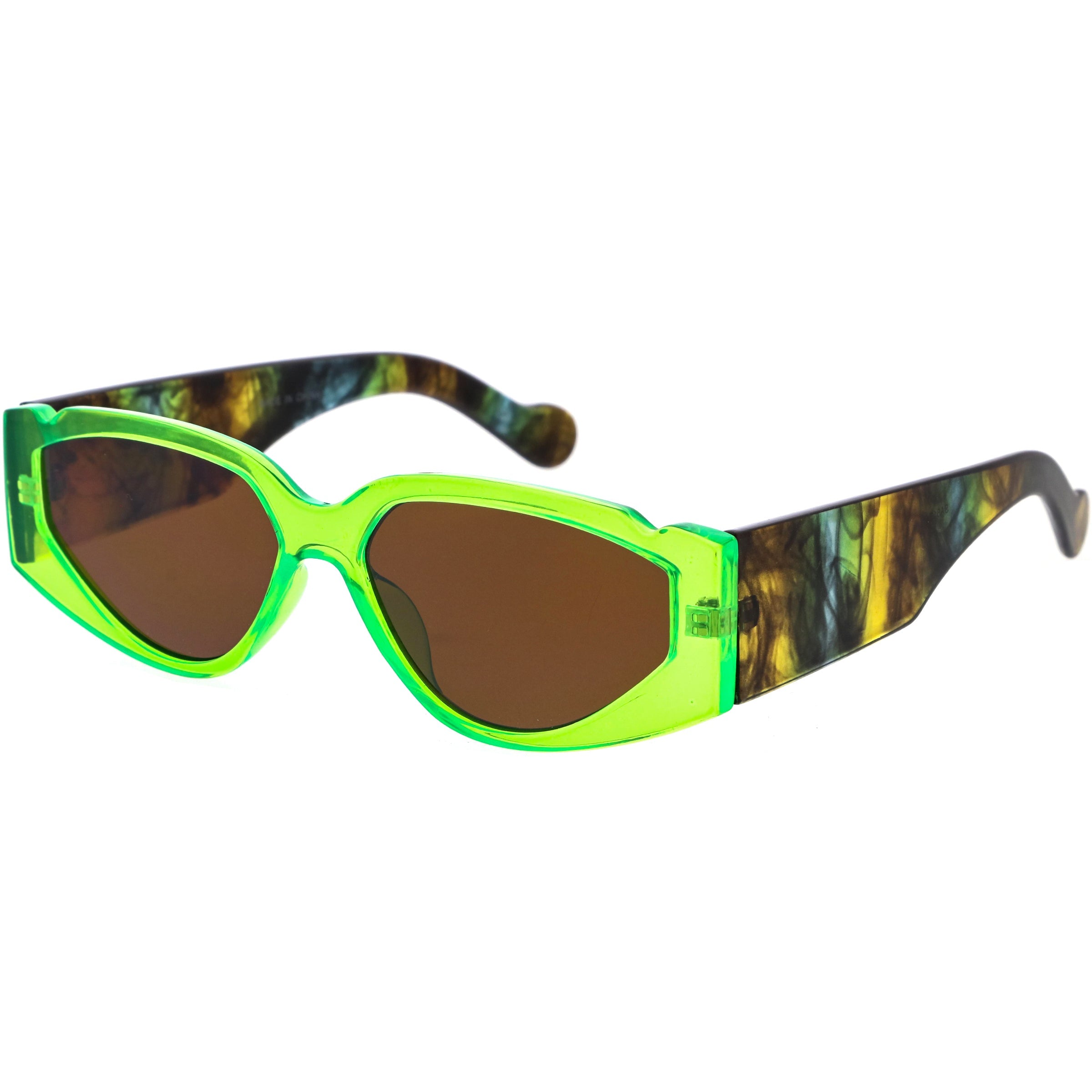 Stylish sunglasses with a sleek frame and tinted lenses, providing UV protection and a fashionable look for any occasion.