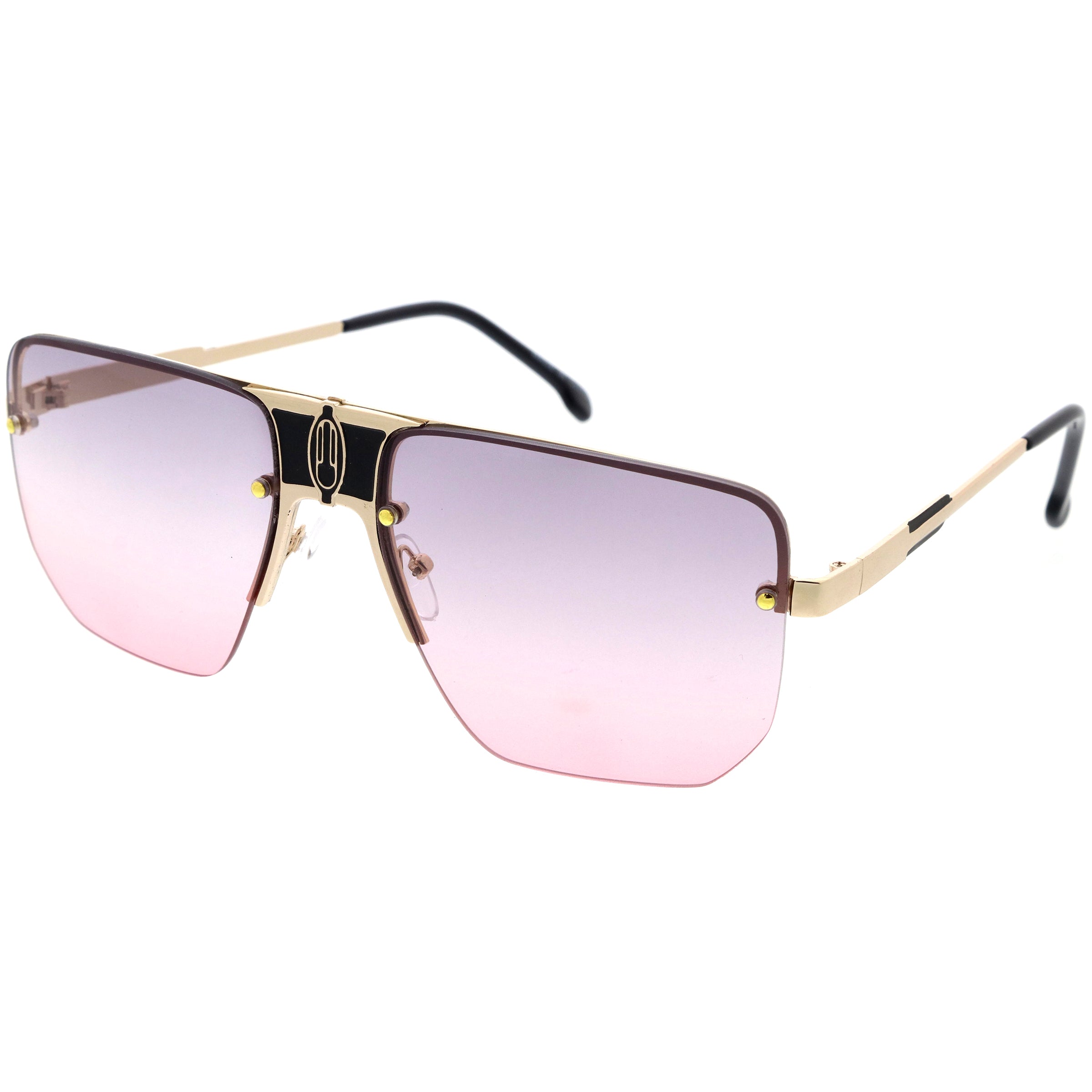 Stylish aviator sunglasses with metal frame and tinted lenses for a trendy, classic look.