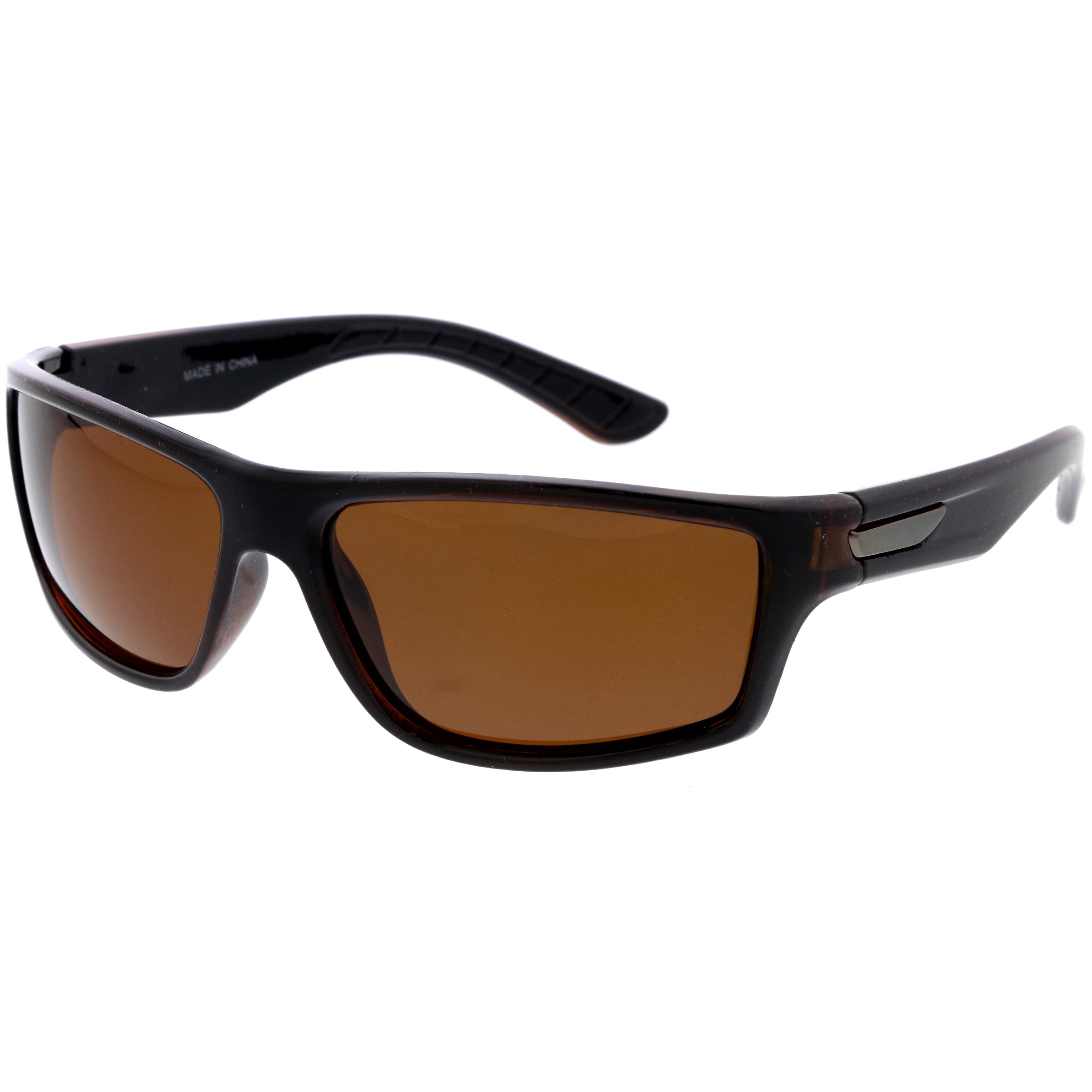 Polarized sunglasses with a sleek frame and advanced lenses, reducing glare and providing superior UV protection for clear vision and comfort.