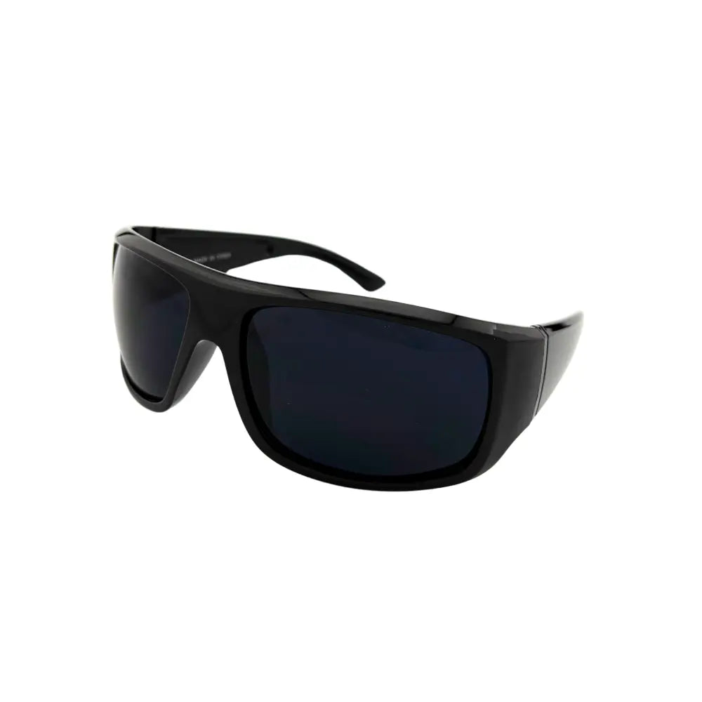 Gafas de sol deportivas con montura negra mate y brillante y lentes ahumados UV400, ideales para exteriores y actividad física