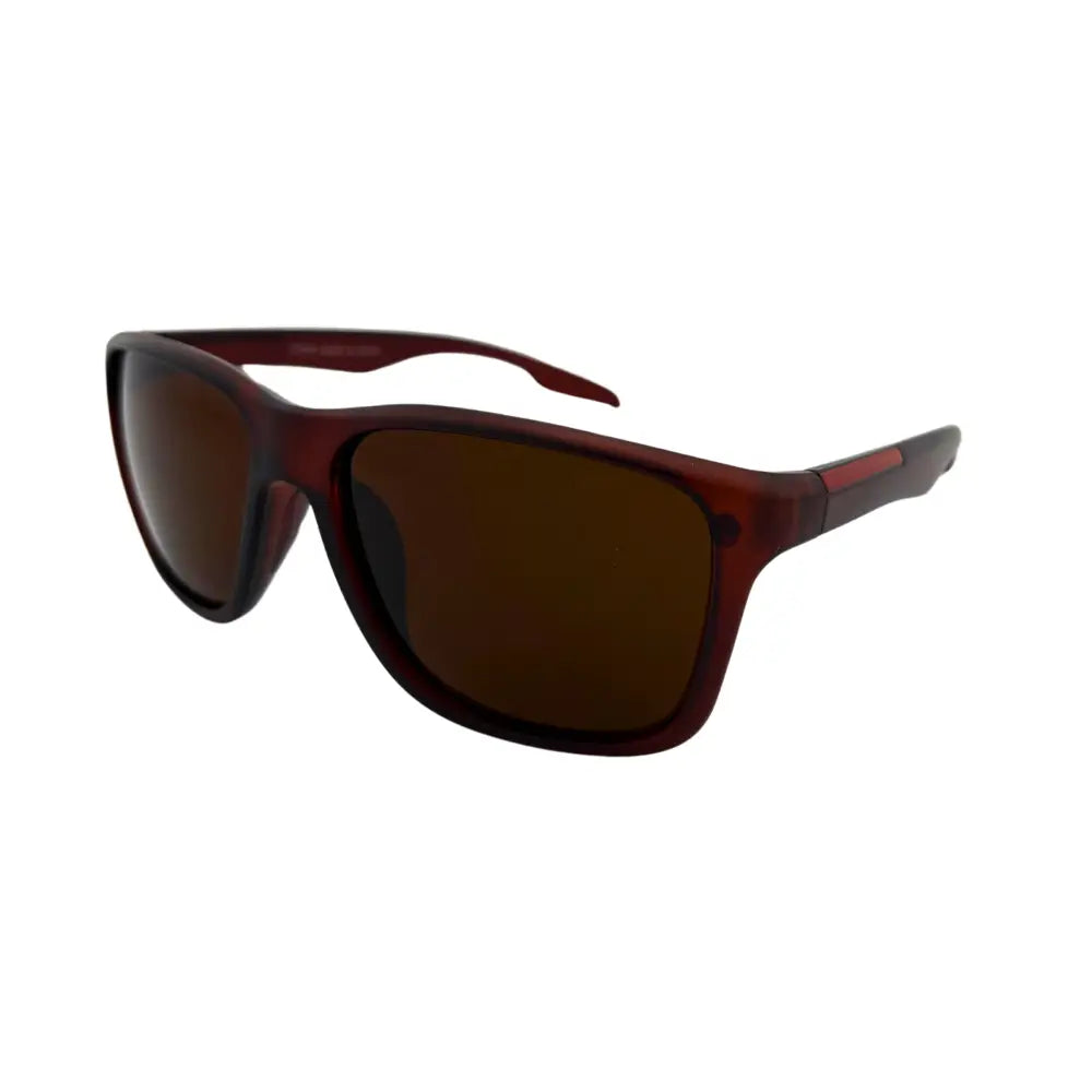 Brown polycarbonate sunglasses with brown lenses, UV400 protection