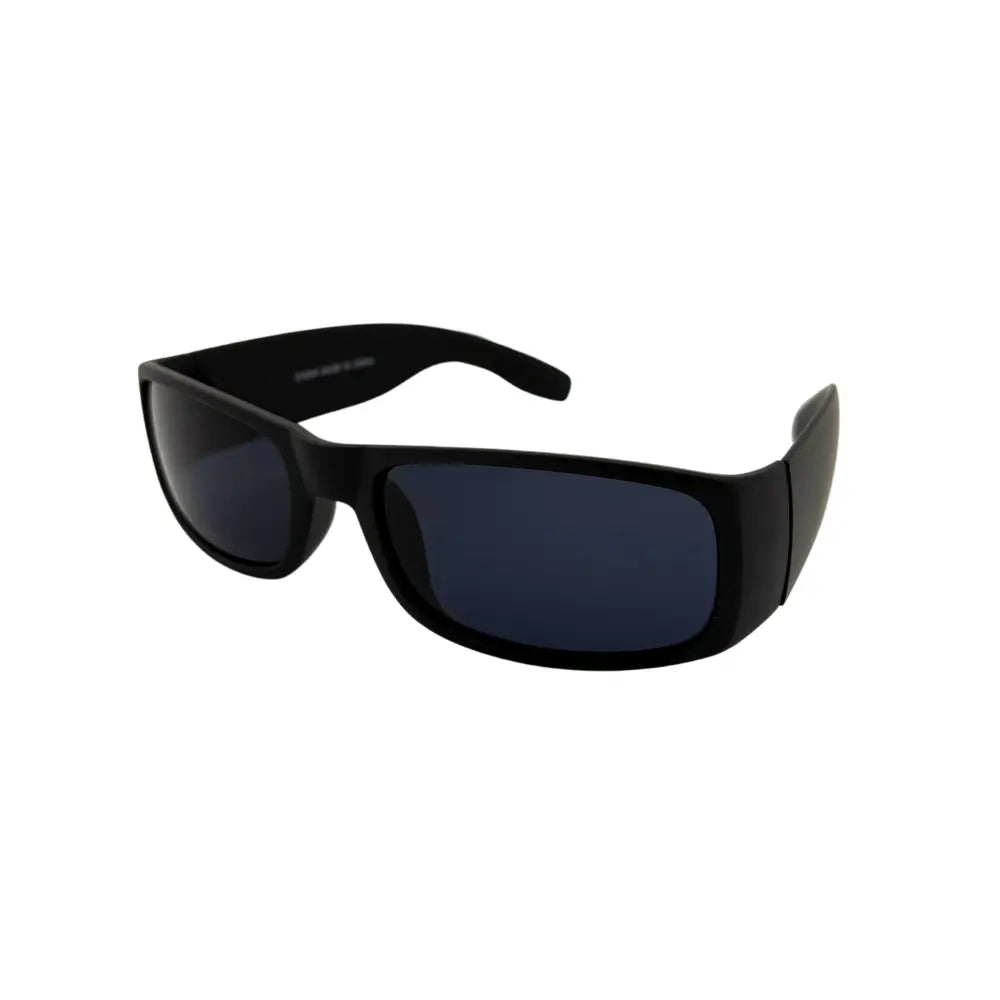 Gafas de sol de policarbonato con montura negra mate y brillante y lentes ahumados, protección UV400