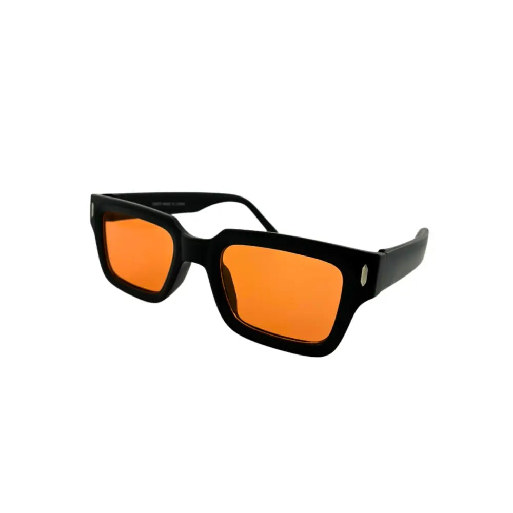 Juego de 12 gafas de sol de montura negra con lentes de espejo naranja intenso ch273