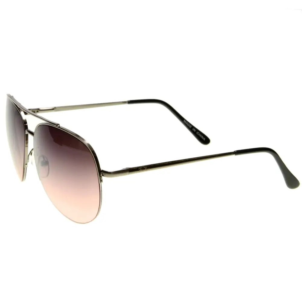 Aviator sunglasses with metallic frame and gradient brown to pink lenses JR137 set of 12