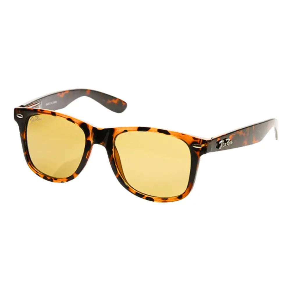 Tortoiseshell-patterned rectangular sunglasses with amber-tinted glass lenses set of 12 model JR151