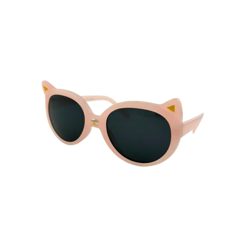 Pink cat-ear sunglasses with dark lenses and yellow triangular accents in a set of 12 kch77