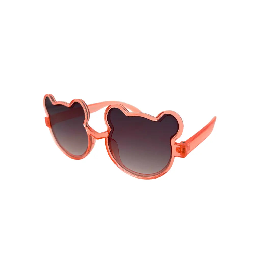 Gafas de sol infantiles de plástico coral con montura en forma de oso y lentes degradados oscuros, juego de 12 kch79