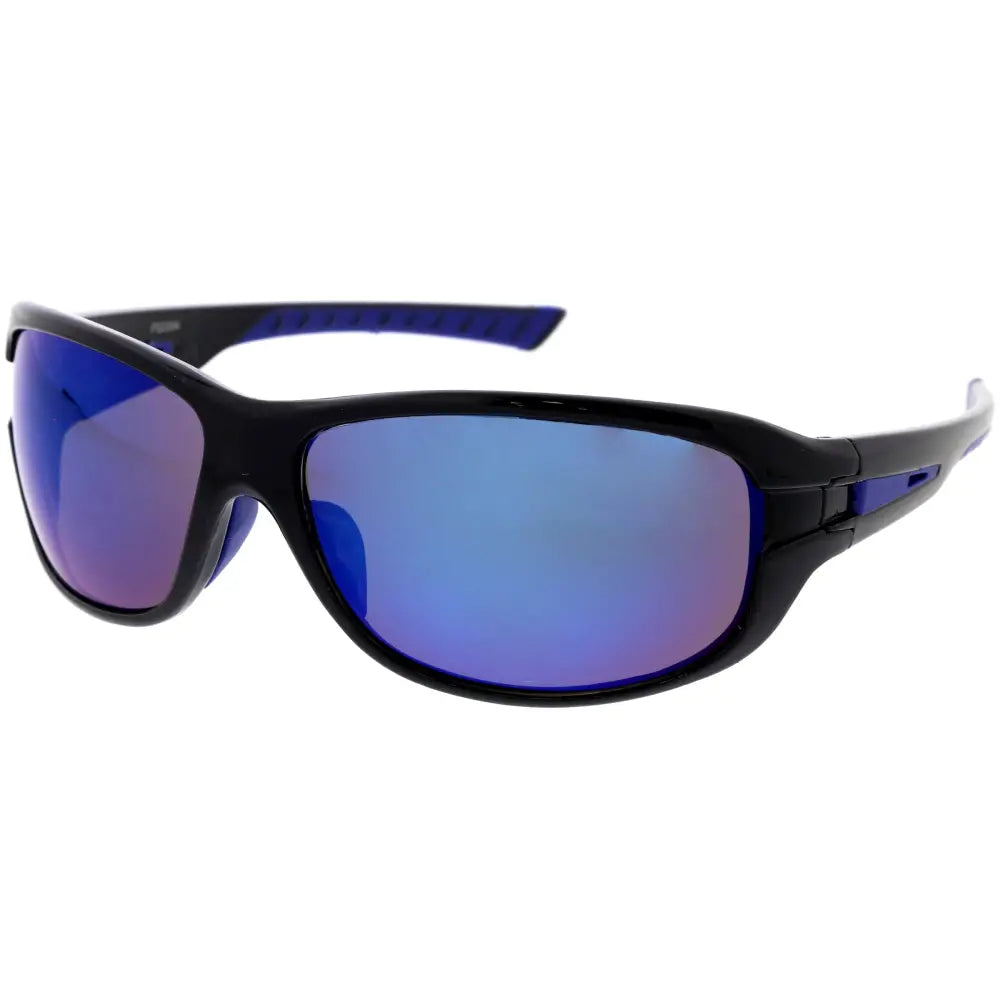 Gafas de sol de plástico para hombre con diseño limpio y ajuste cómodo.