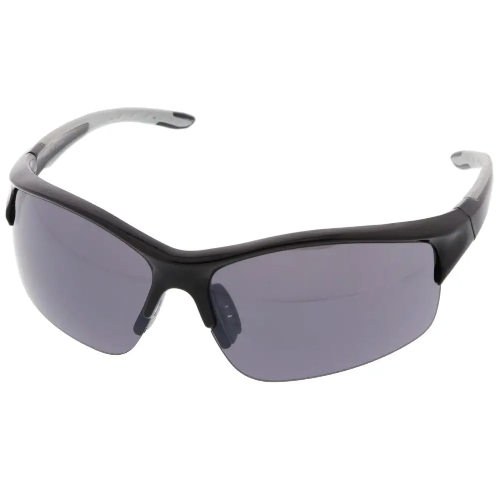 Black and gray sport sunglasses with dark gradient lenses in a set of 12, model PS4078