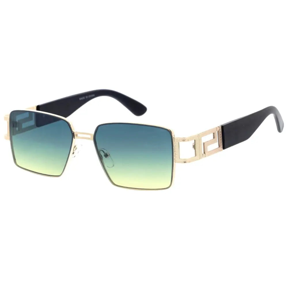 Gafas de sol de metal para hombre con diseño limpio y ajuste cómodo.