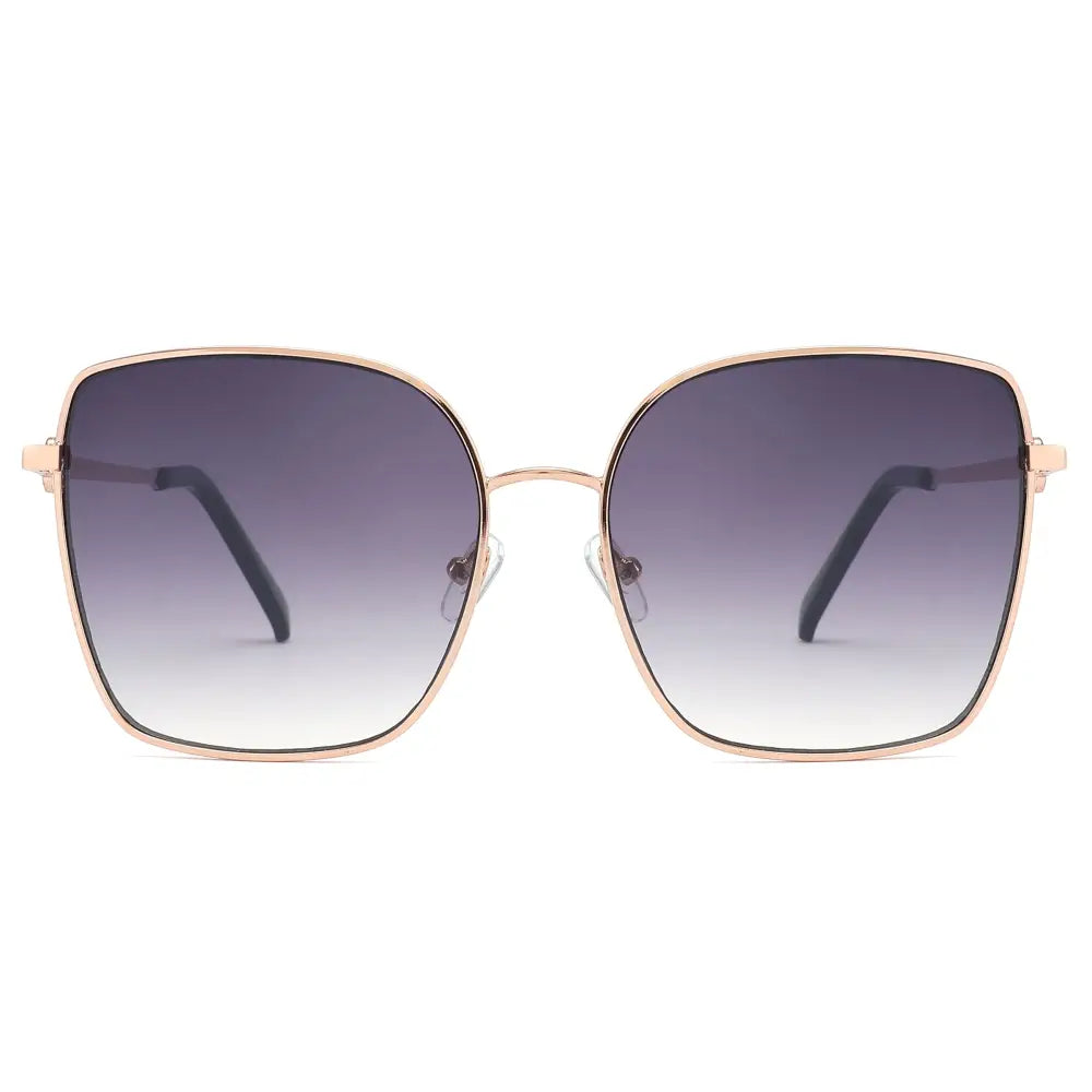 Rose gold square-framed sunglasses with gradient gray to white lenses in a set of 12 pieces SA1113