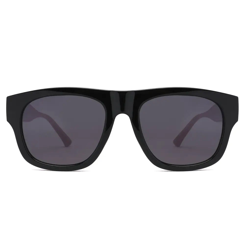 Juego de 12 gafas de sol rectangulares negras con lentes gris oscuro y montura completa