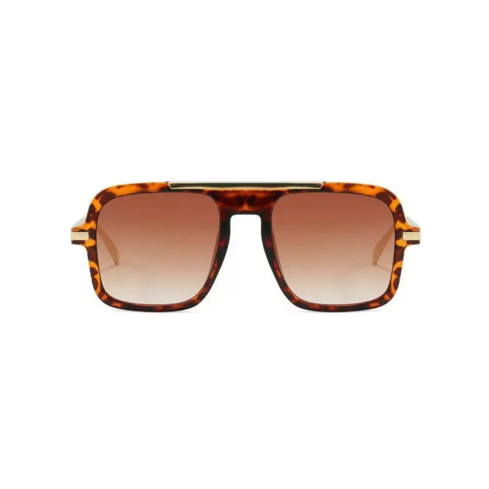 Set of 12 tortoiseshell acetate aviator sunglasses with gradient brown lenses and gold-tone metal accents