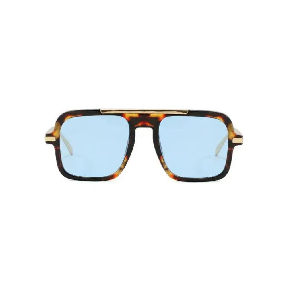Set of 12 tortoiseshell acetate sunglasses with gold-tone metal accents and light blue lenses model sa1303