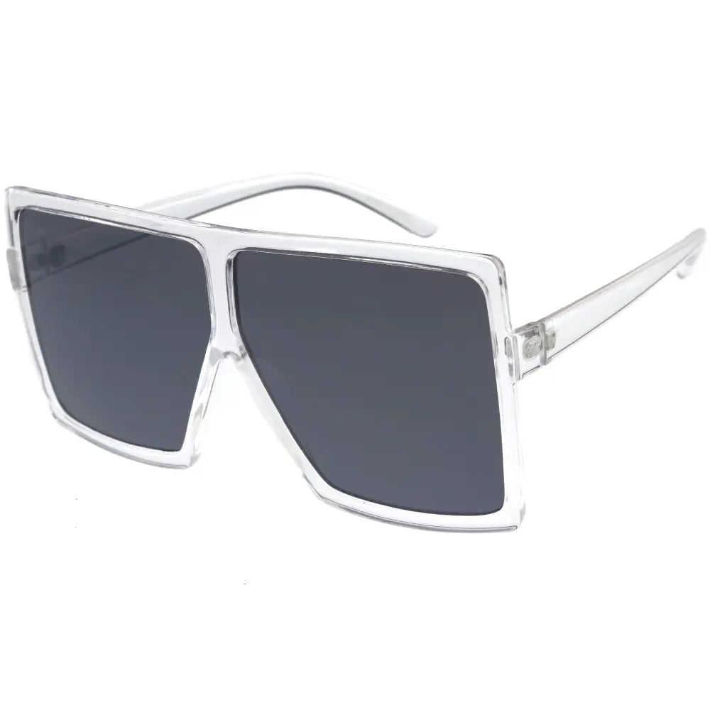 Gafas de sol rectangulares transparentes con montura transparente y lentes gris oscuro, juego de 12, modelo sa515