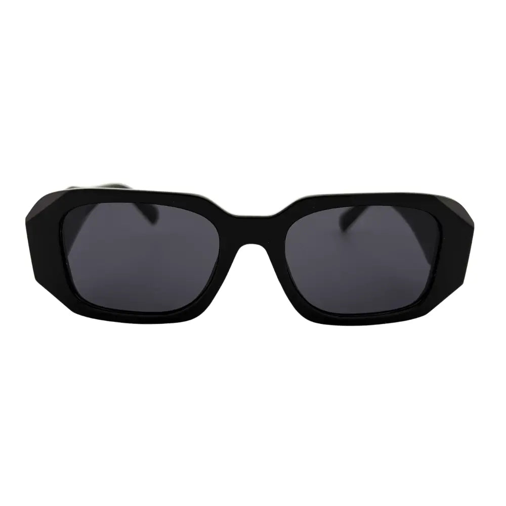 Black rectangular sunglasses set of 12 with dark gray lenses and sleek modern frames