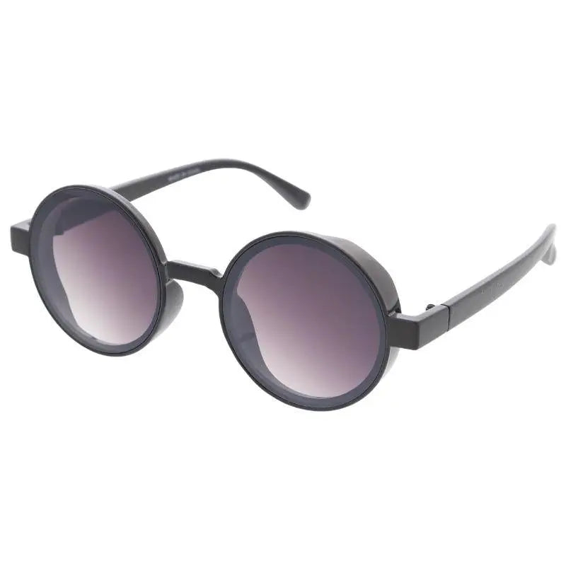 Gafas de sol de montura redonda negra con lentes degradados morados, juego de 12, modelo sa841