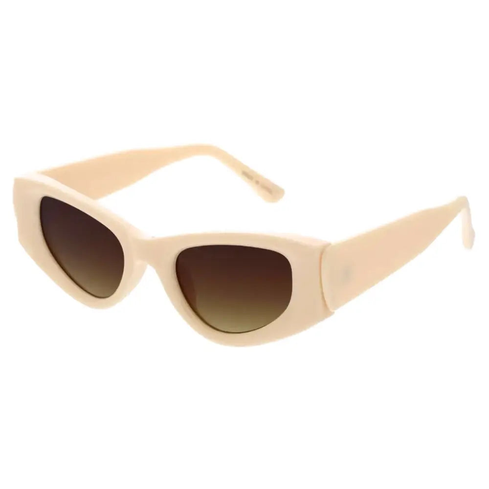 Cream-colored cat-eye sunglasses with gradient brown lenses shown as a set of 12 units sa868